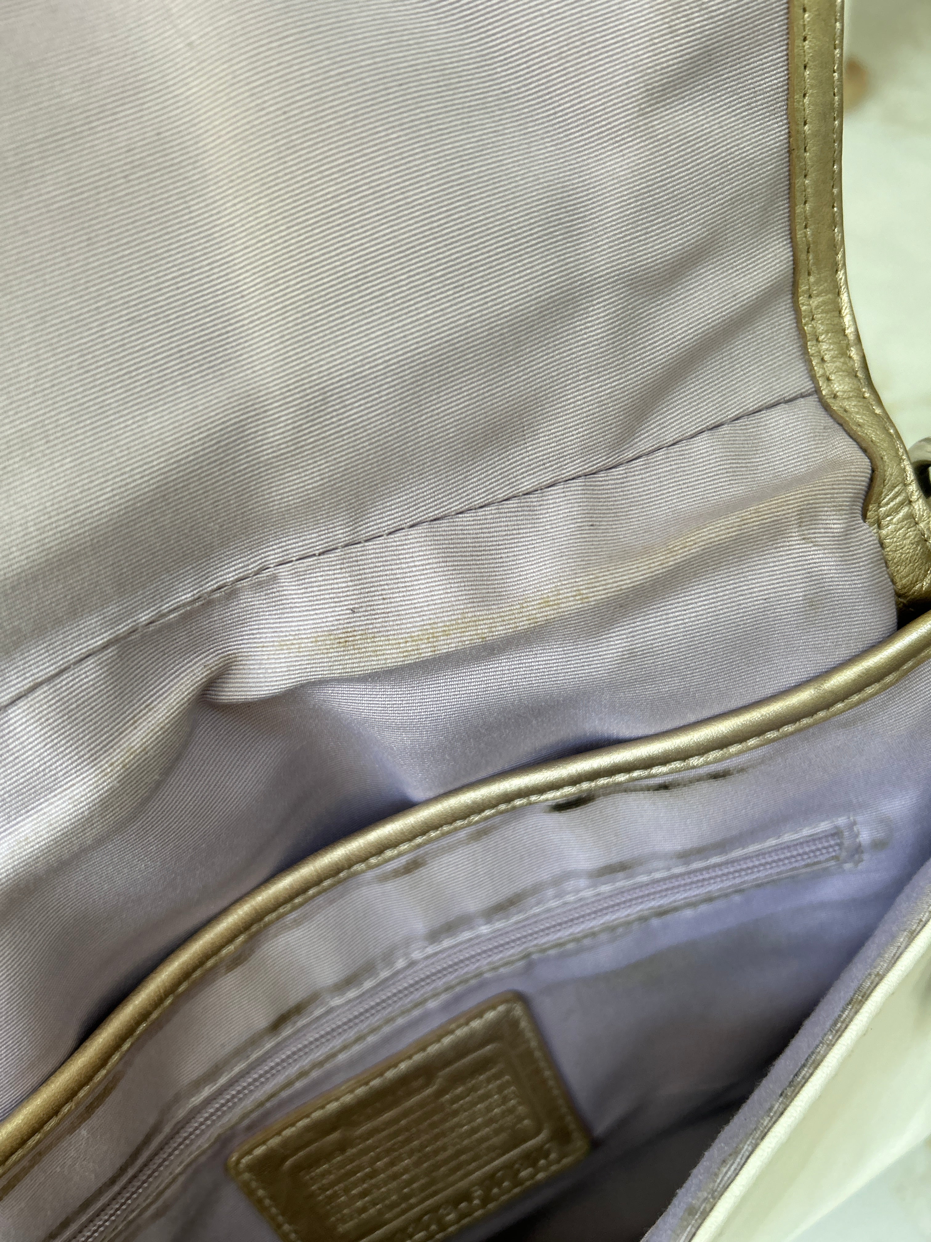 Vintage Coach Soho white leather shoulder bag