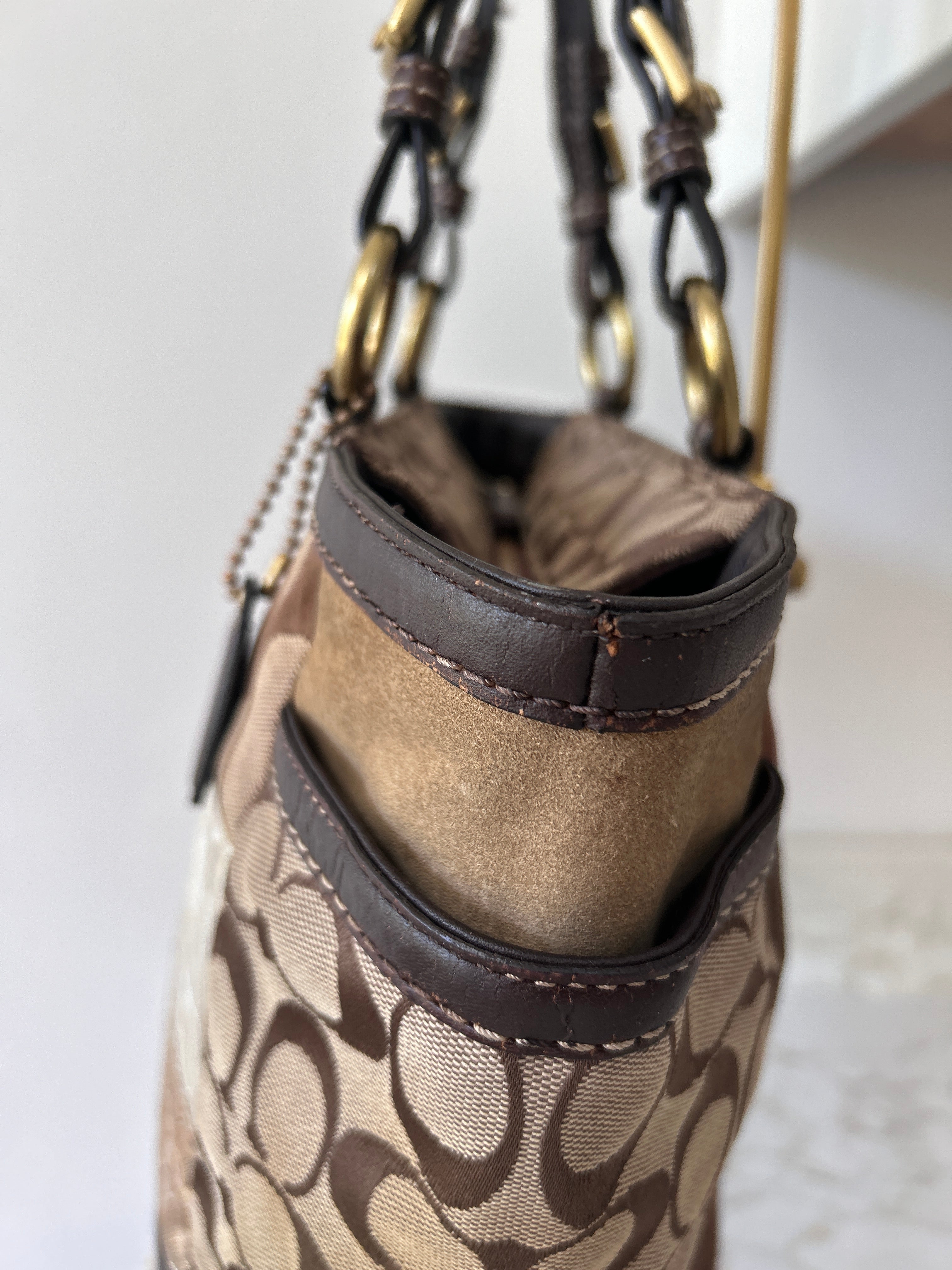 Vintage Coach animal print patchwork shoulder bag