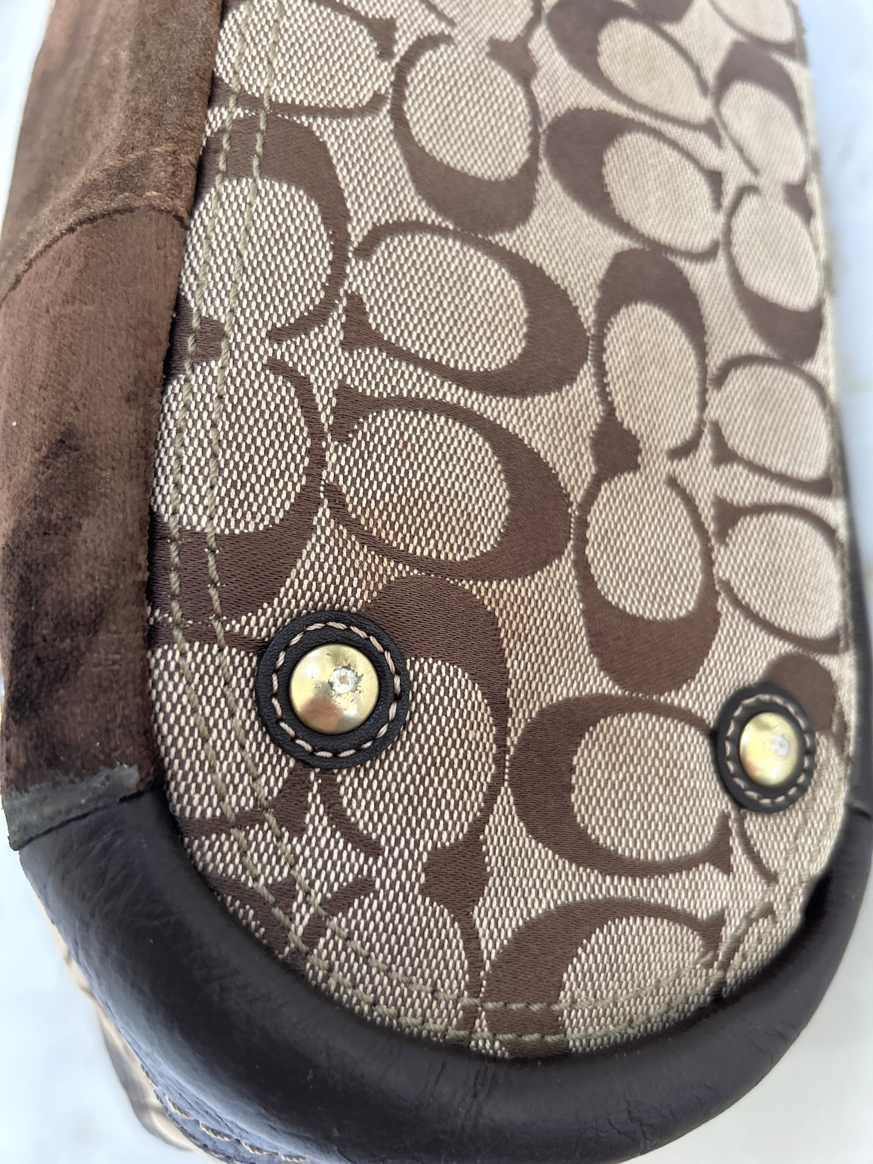Vintage Coach animal print patchwork shoulder bag