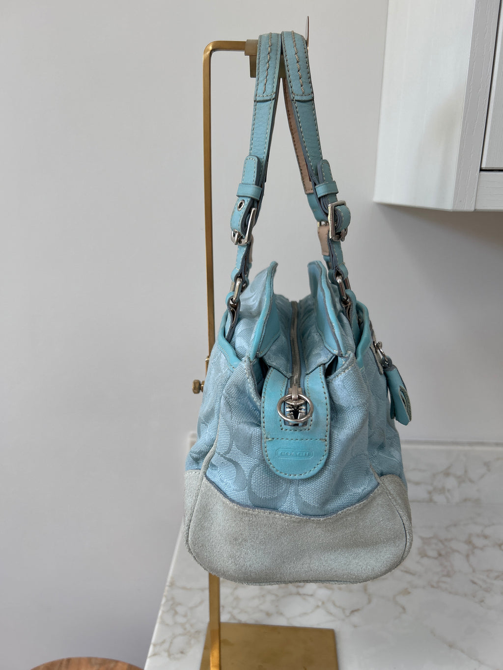 Vintage Coach light blue shoulder bag