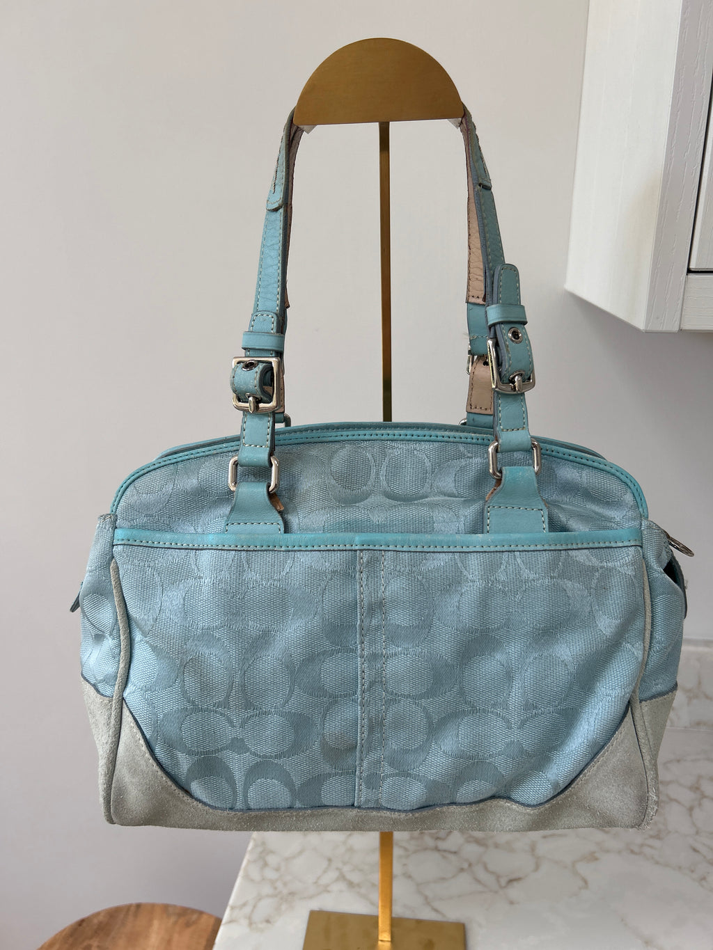 Vintage Coach light blue shoulder bag