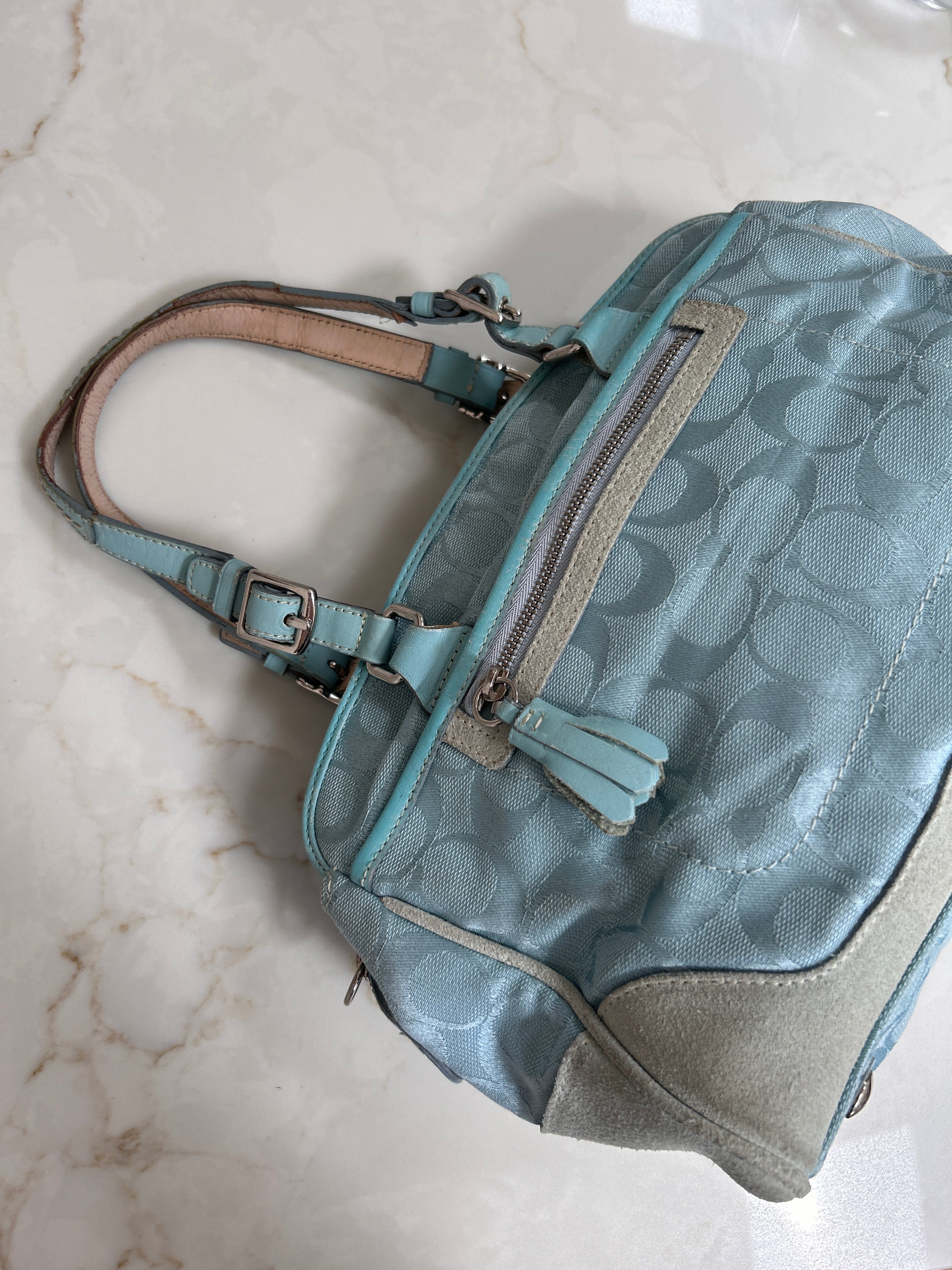 Vintage Coach light blue shoulder bag
