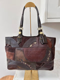 Vintage Coach brown patchwork shoulder bag