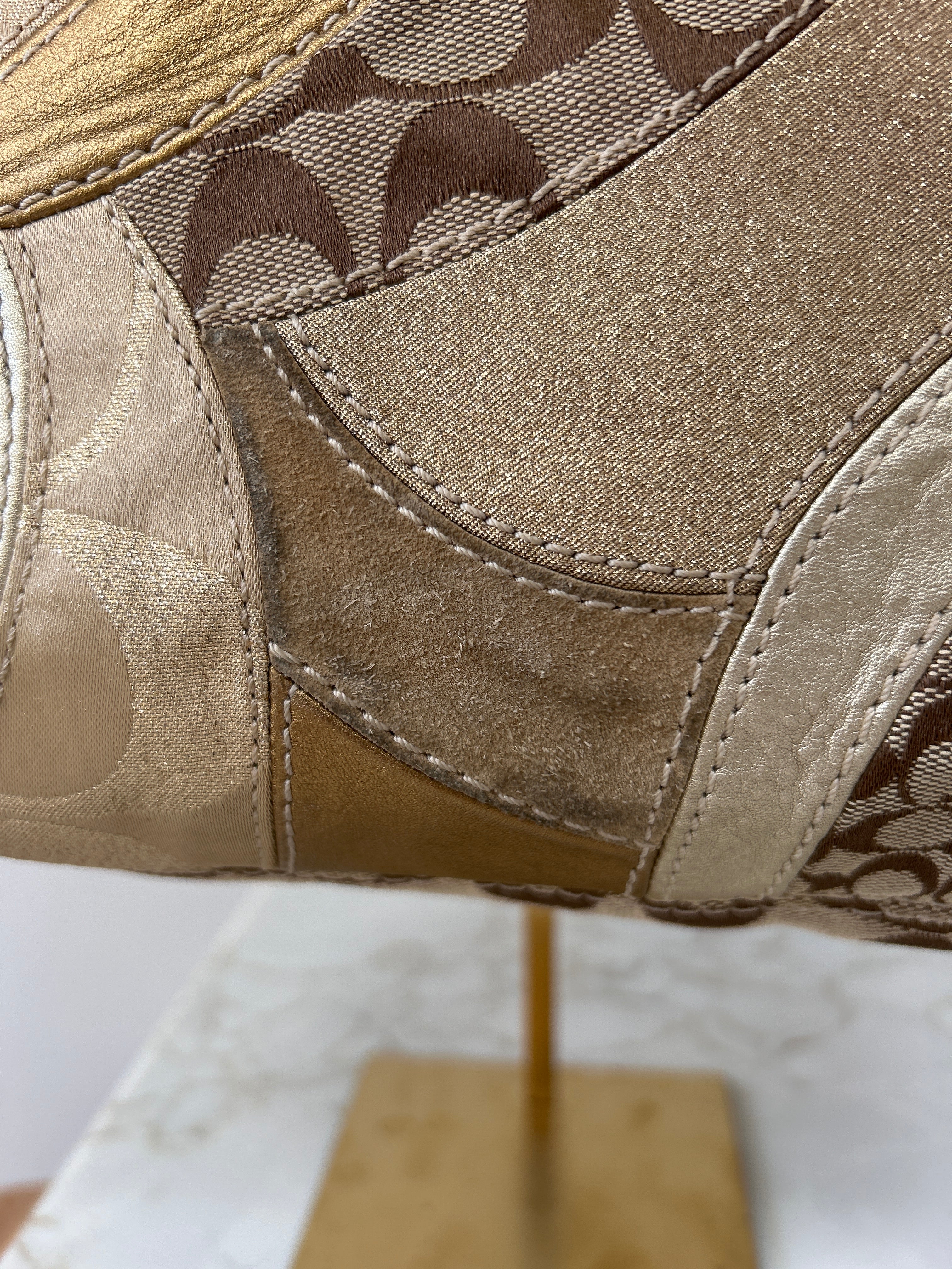 Vintage Coach gold patchwork shoulder bag