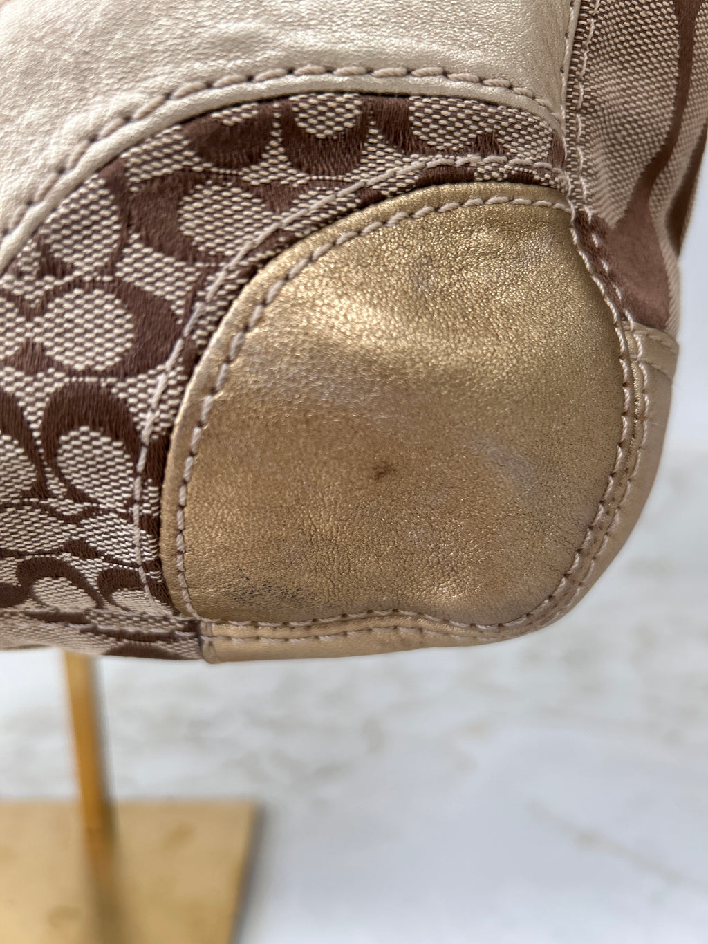 Vintage Coach gold patchwork shoulder bag