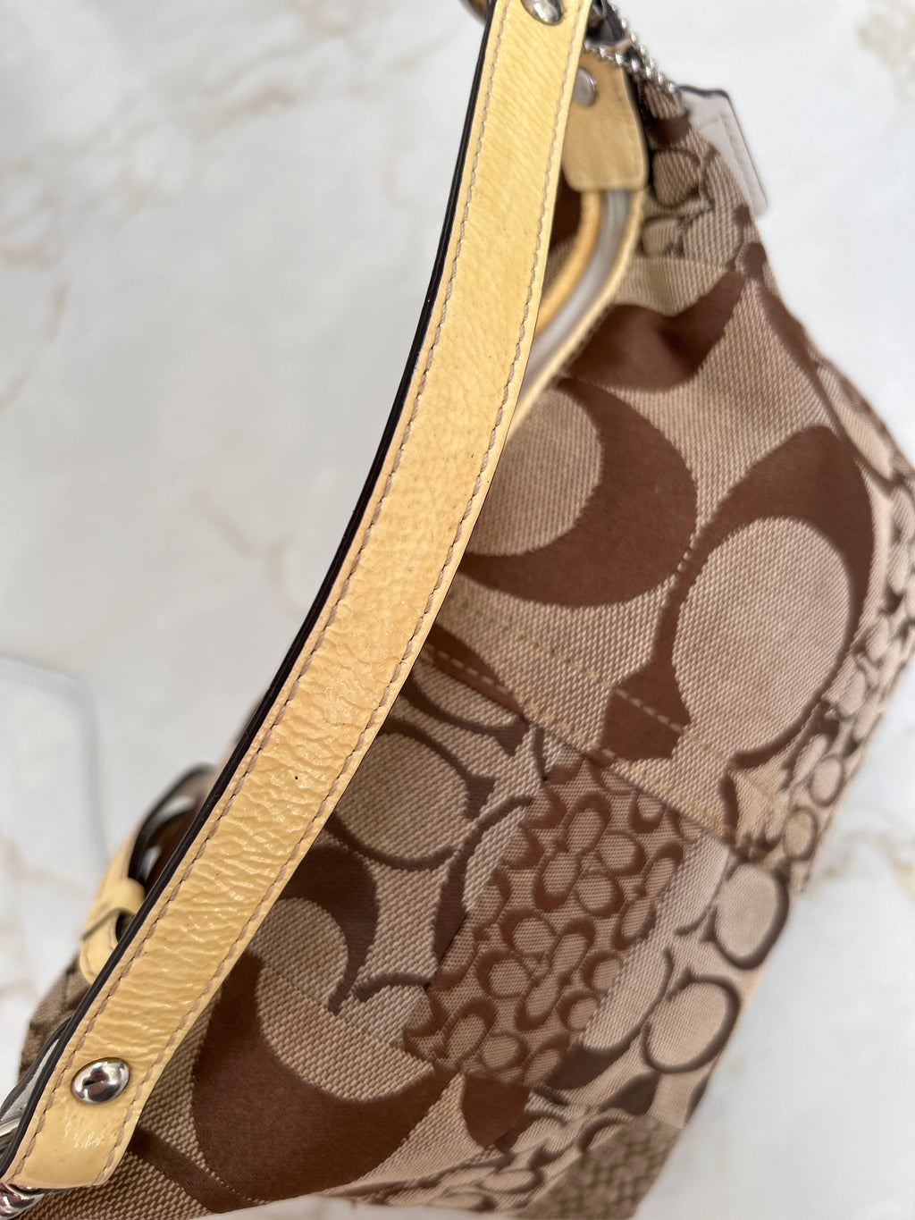 Vintage Coach patchwork mini handbag