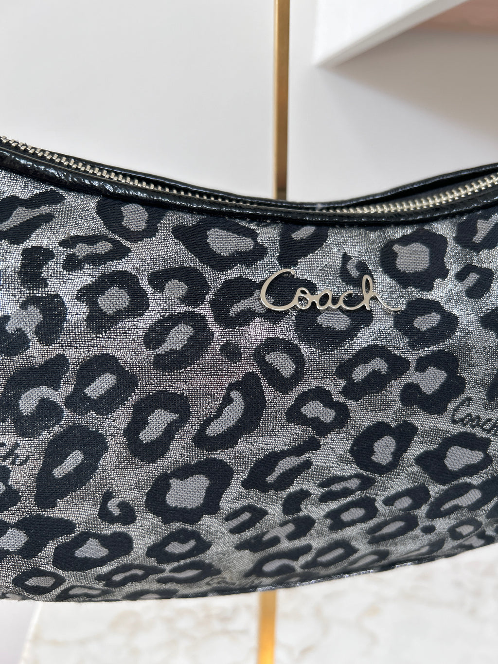Vintage Coach leopard print shoulder bag