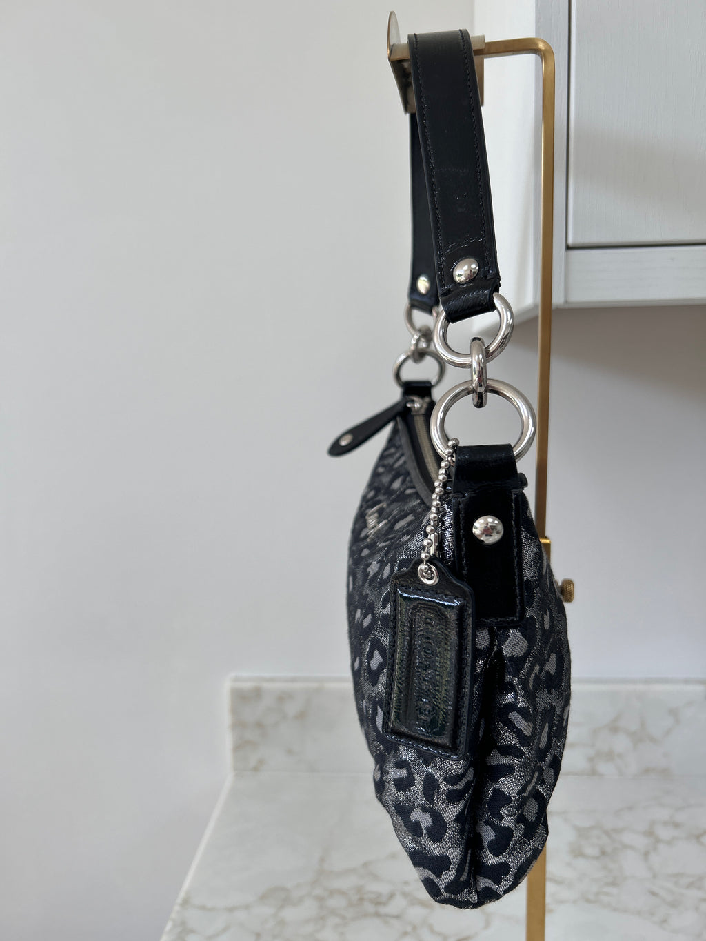 Vintage Coach leopard print shoulder bag
