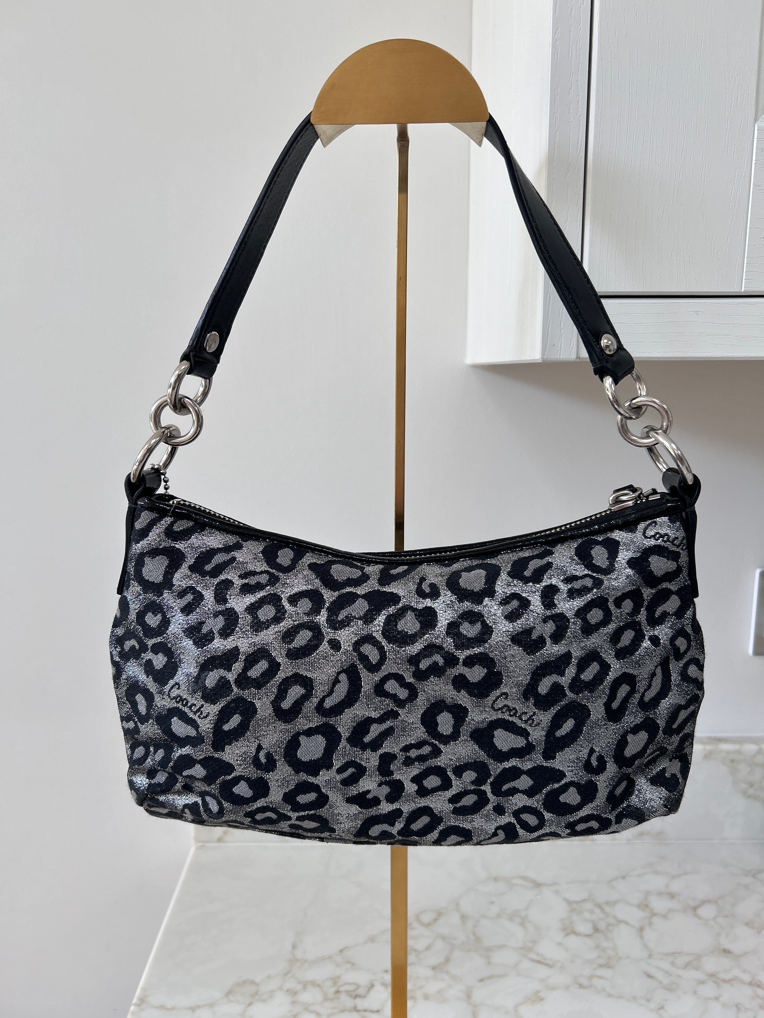 Vintage Coach leopard print shoulder bag