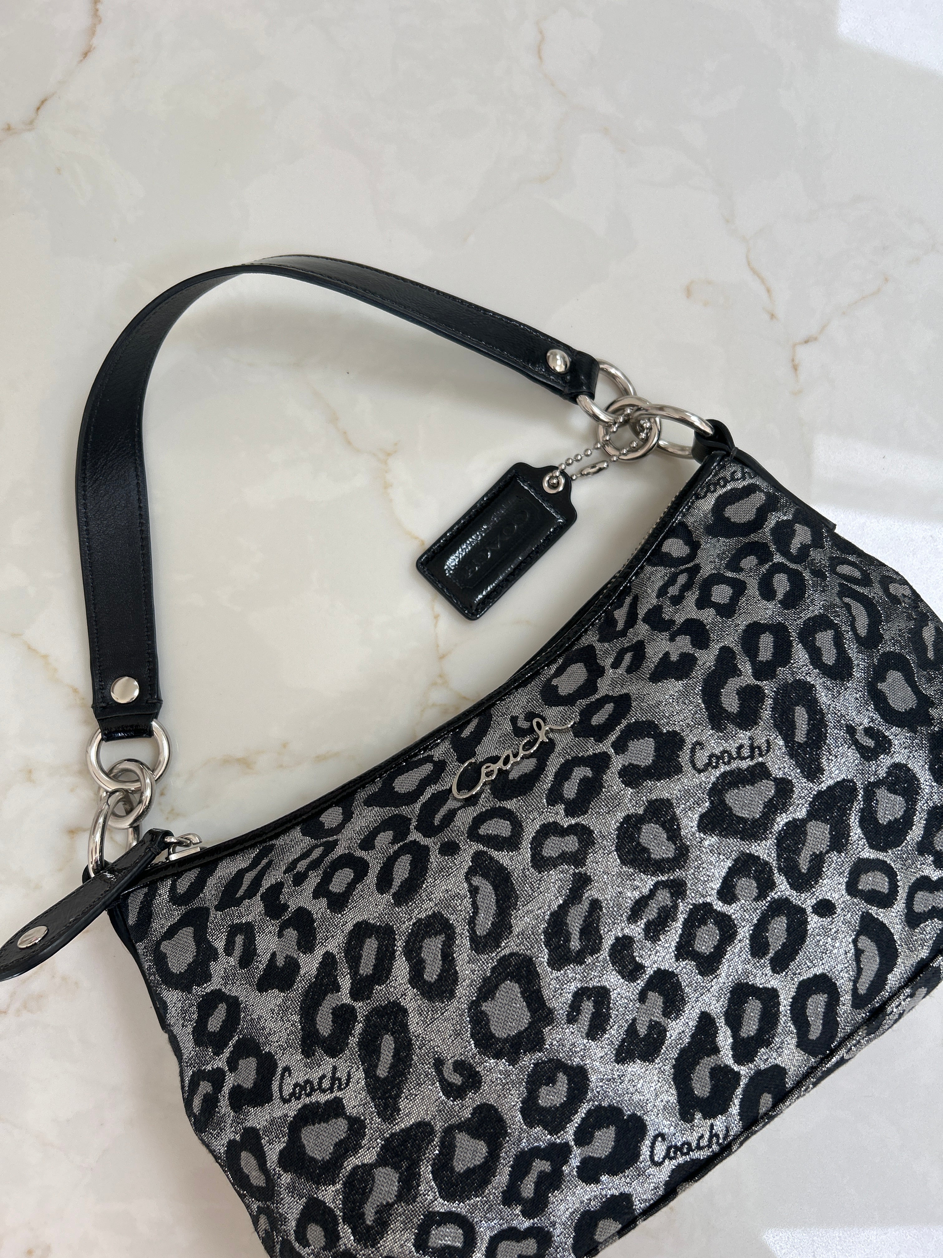 Vintage Coach leopard print shoulder bag