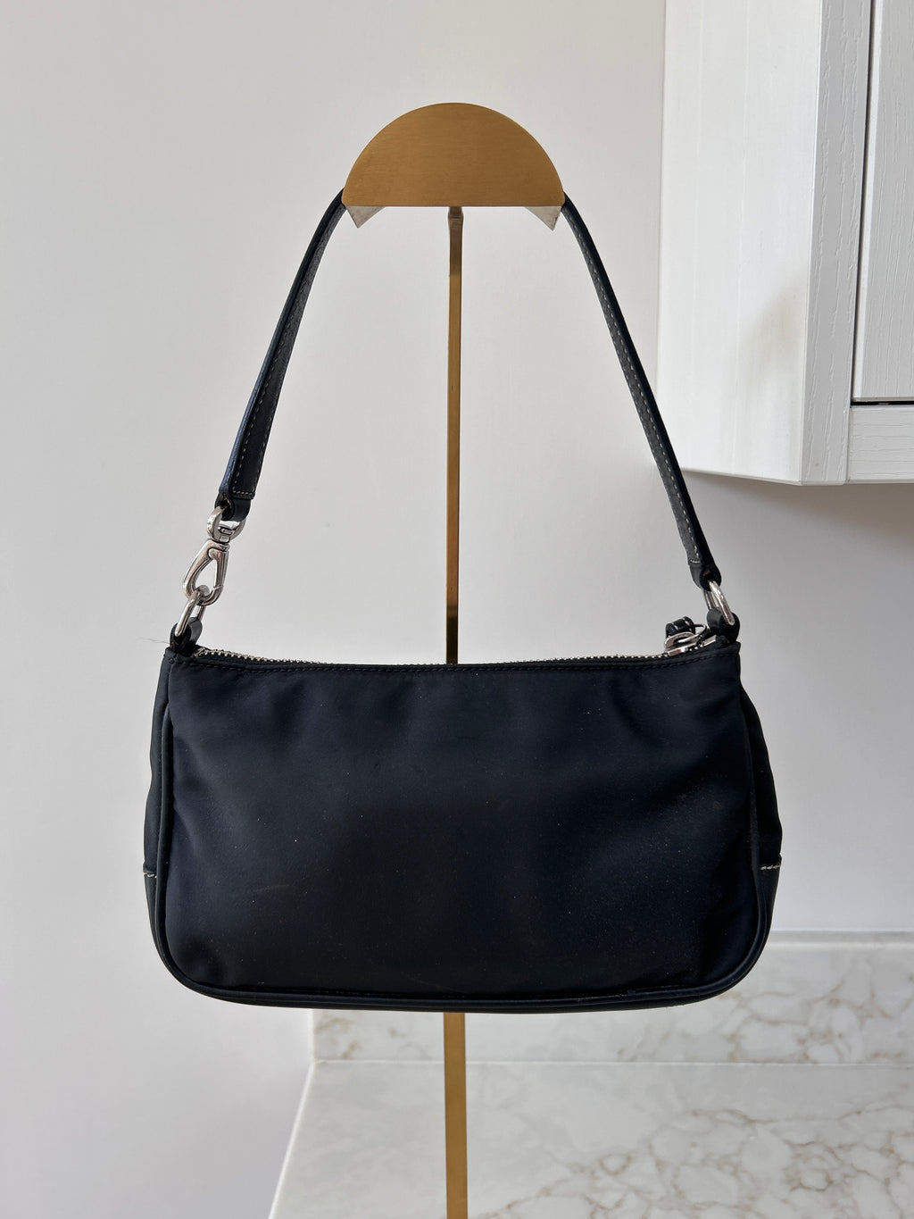 Vintage Coach black nylon mini shoulder bag
