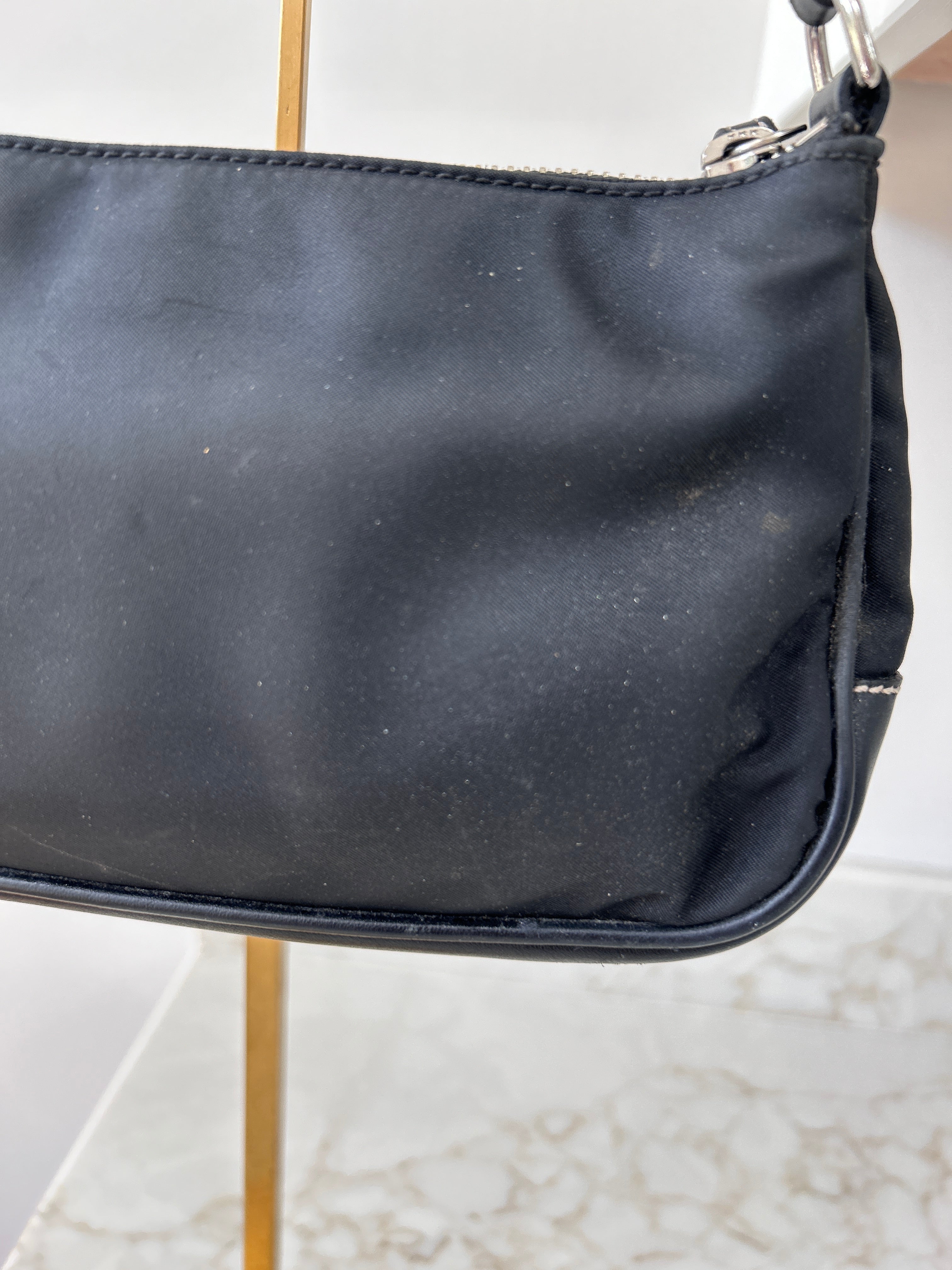 Vintage Coach black nylon mini shoulder bag