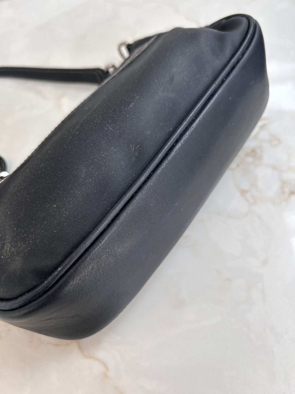 Vintage Coach black nylon mini shoulder bag