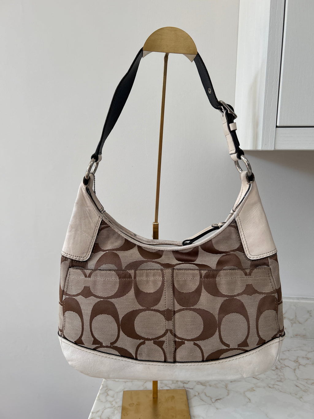 Vintage Coach clip shoulder bag