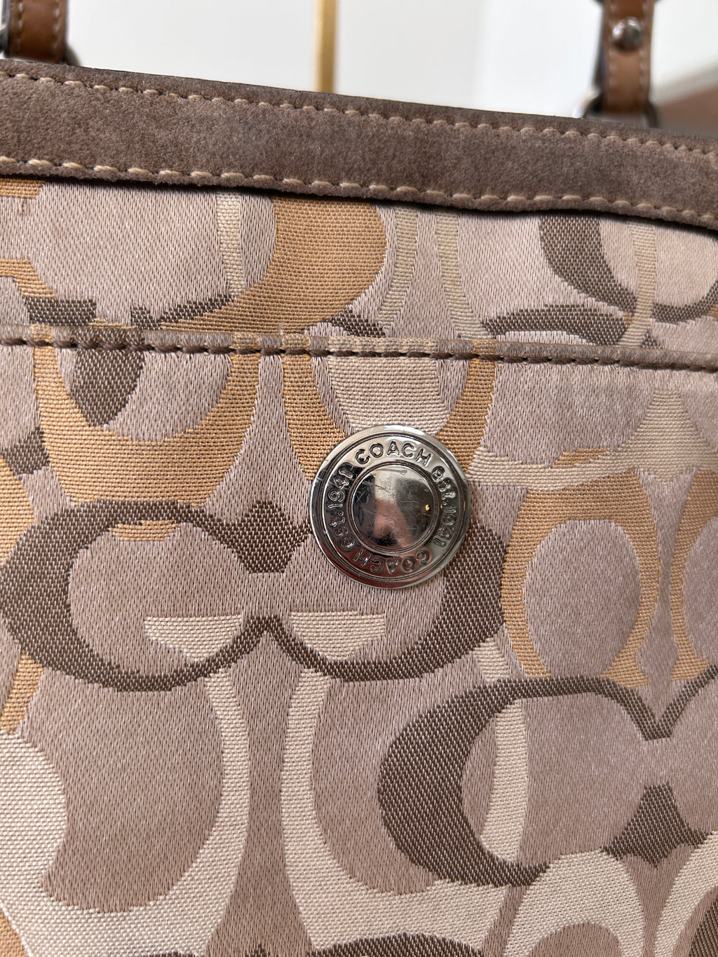 Vintage Coach optic monogram shoulder bag
