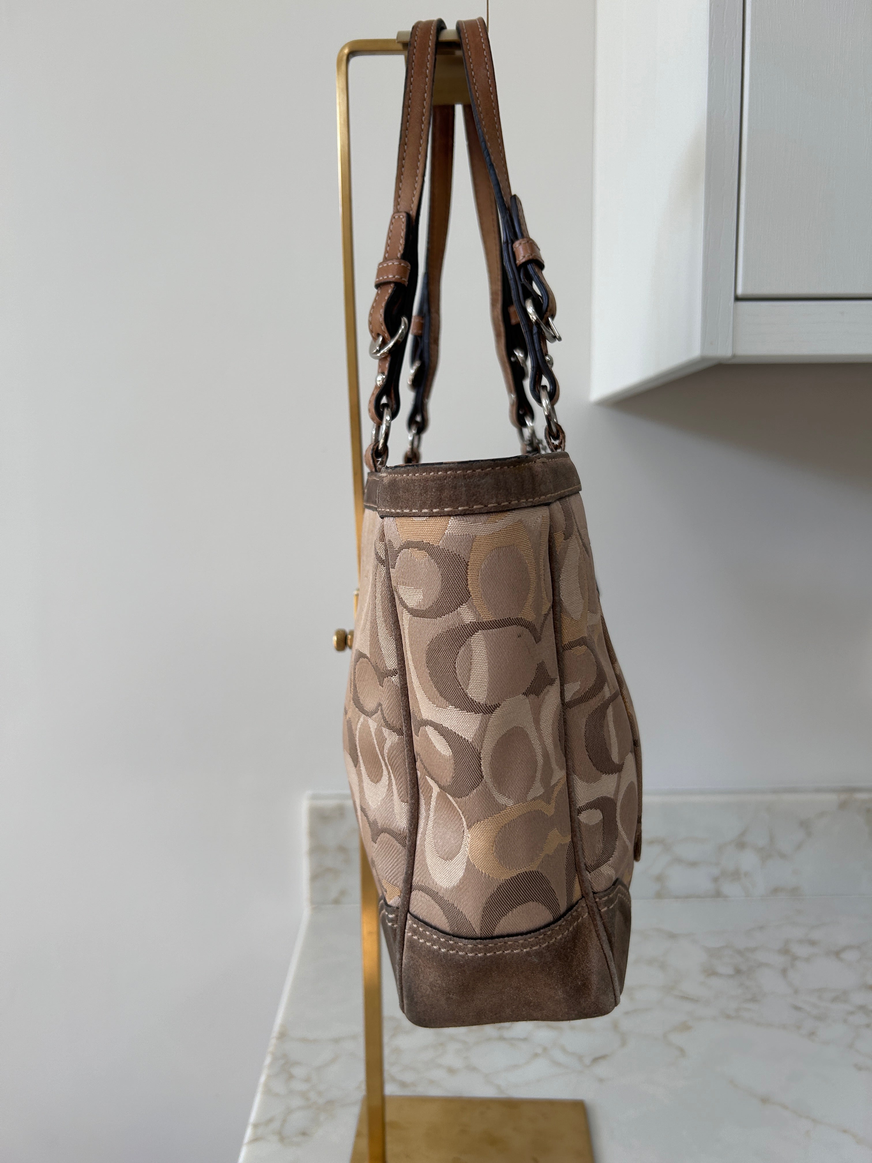 Vintage Coach optic monogram shoulder bag