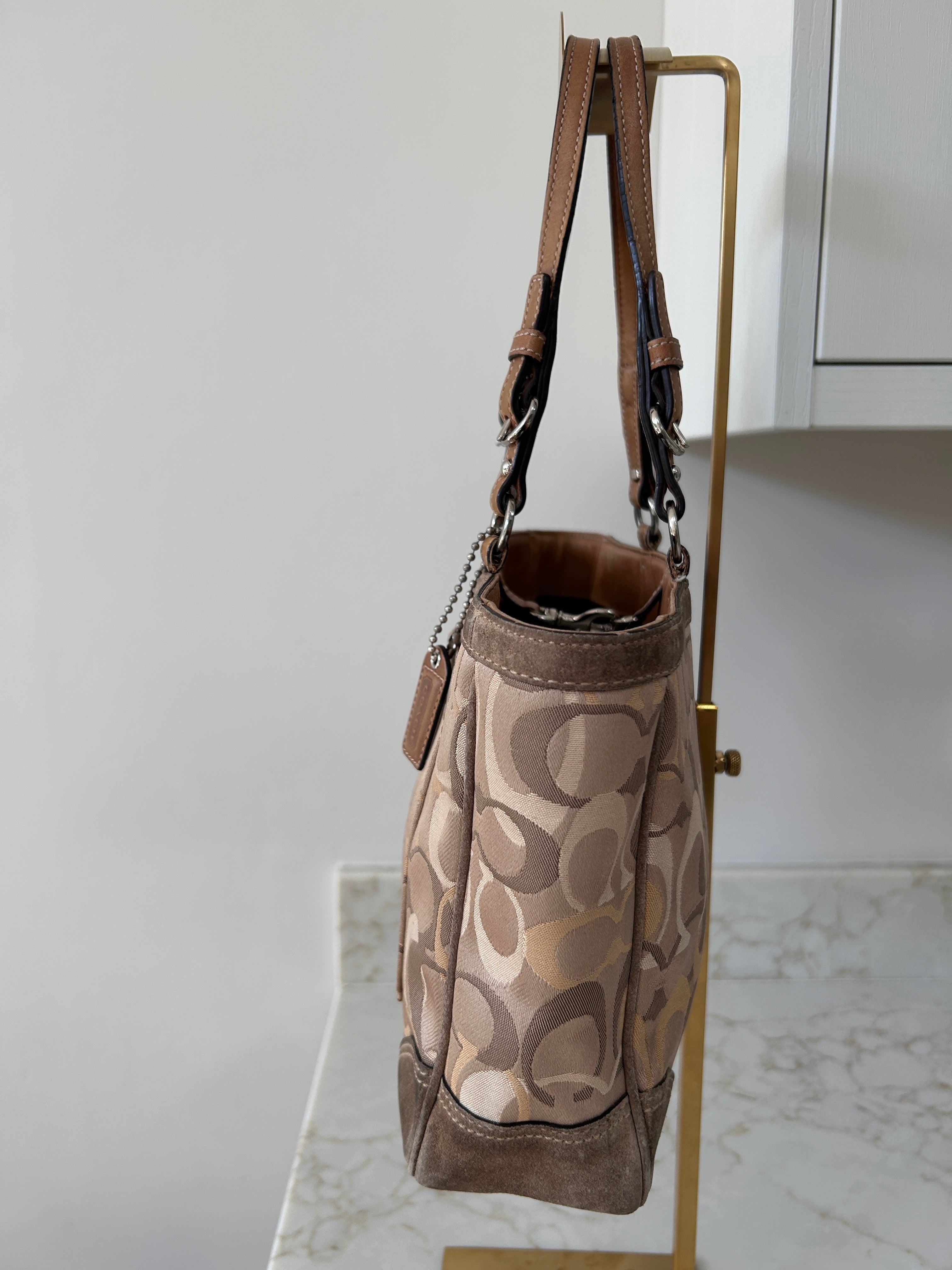 Vintage Coach optic monogram shoulder bag