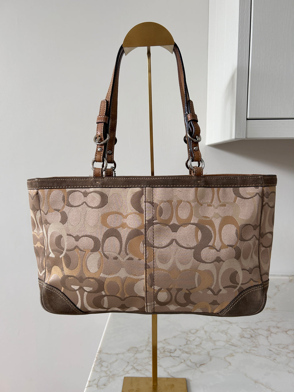 Vintage Coach optic monogram shoulder bag