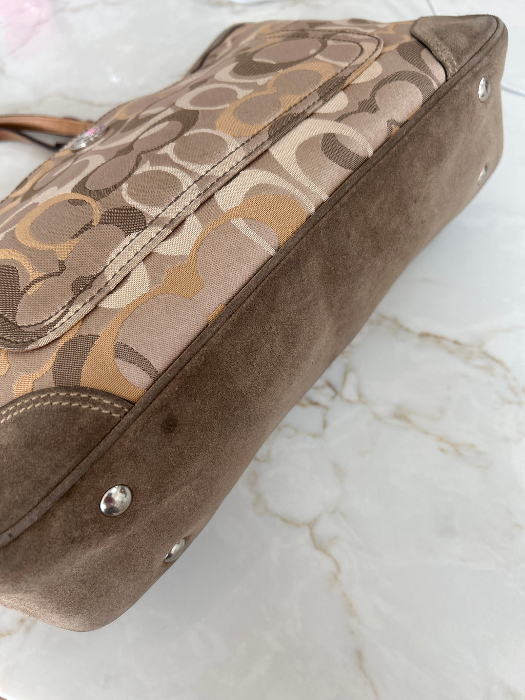 Vintage Coach optic monogram shoulder bag