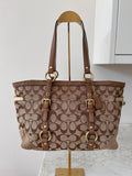 Vintage Coach brown monogram shoulder bag