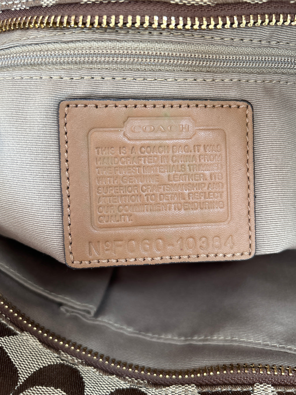 Vintage Coach brown monogram shoulder bag