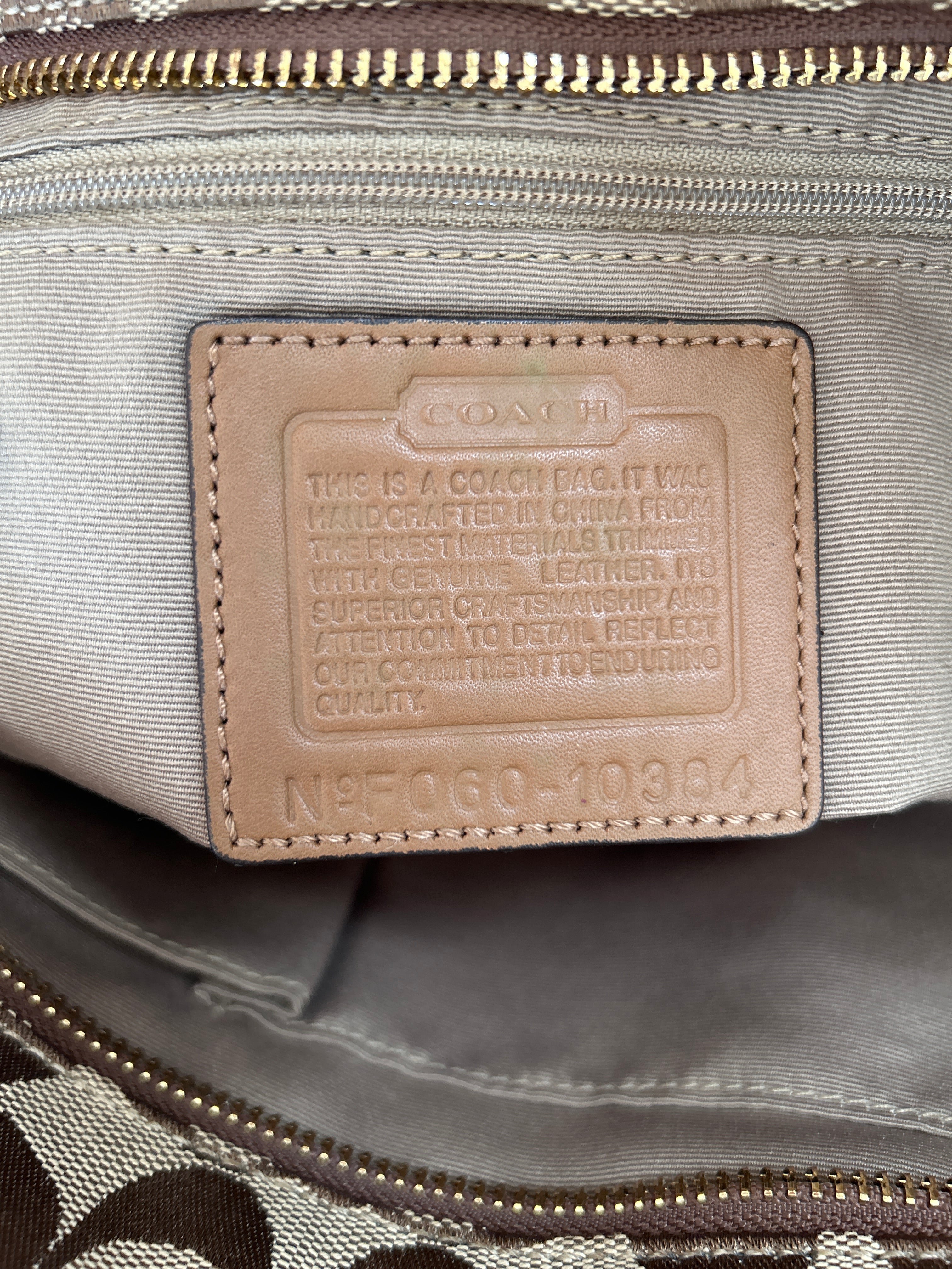 Vintage Coach brown monogram shoulder bag