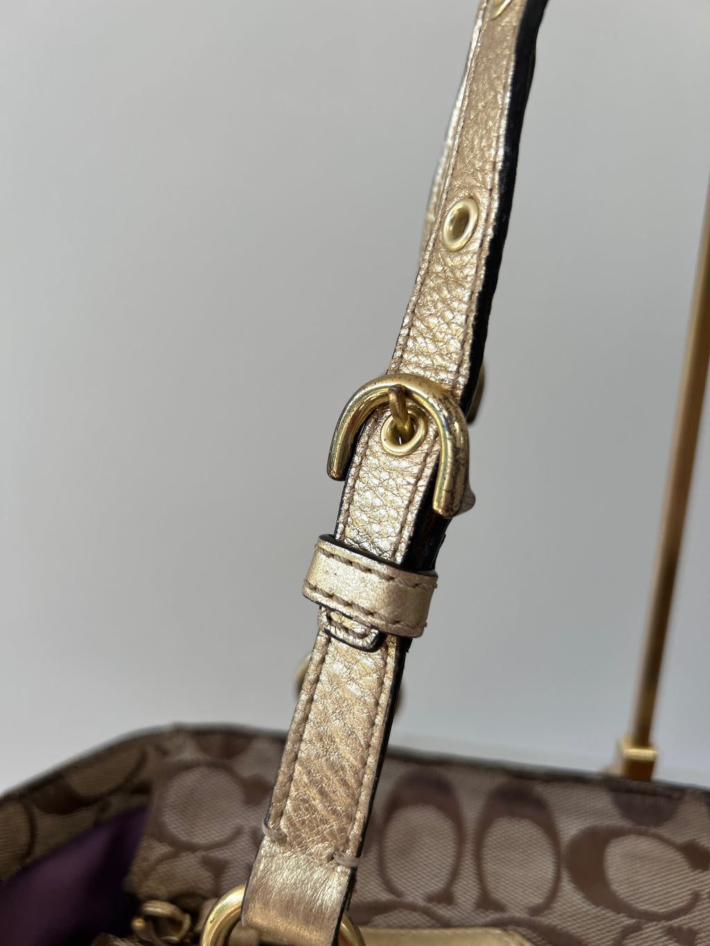 Vintage Coach gold patchwork shoulder bag
