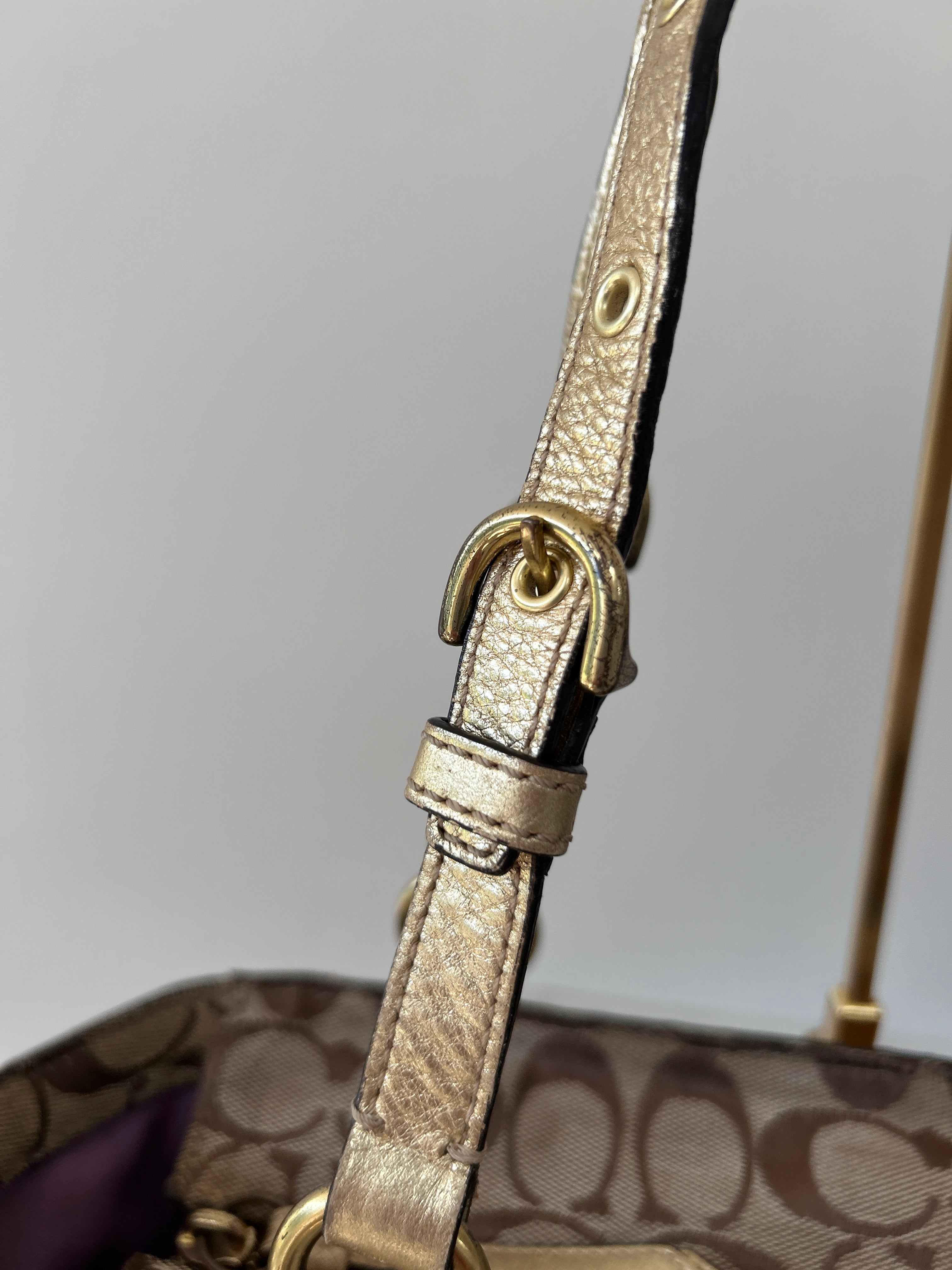 Vintage Coach gold patchwork shoulder bag