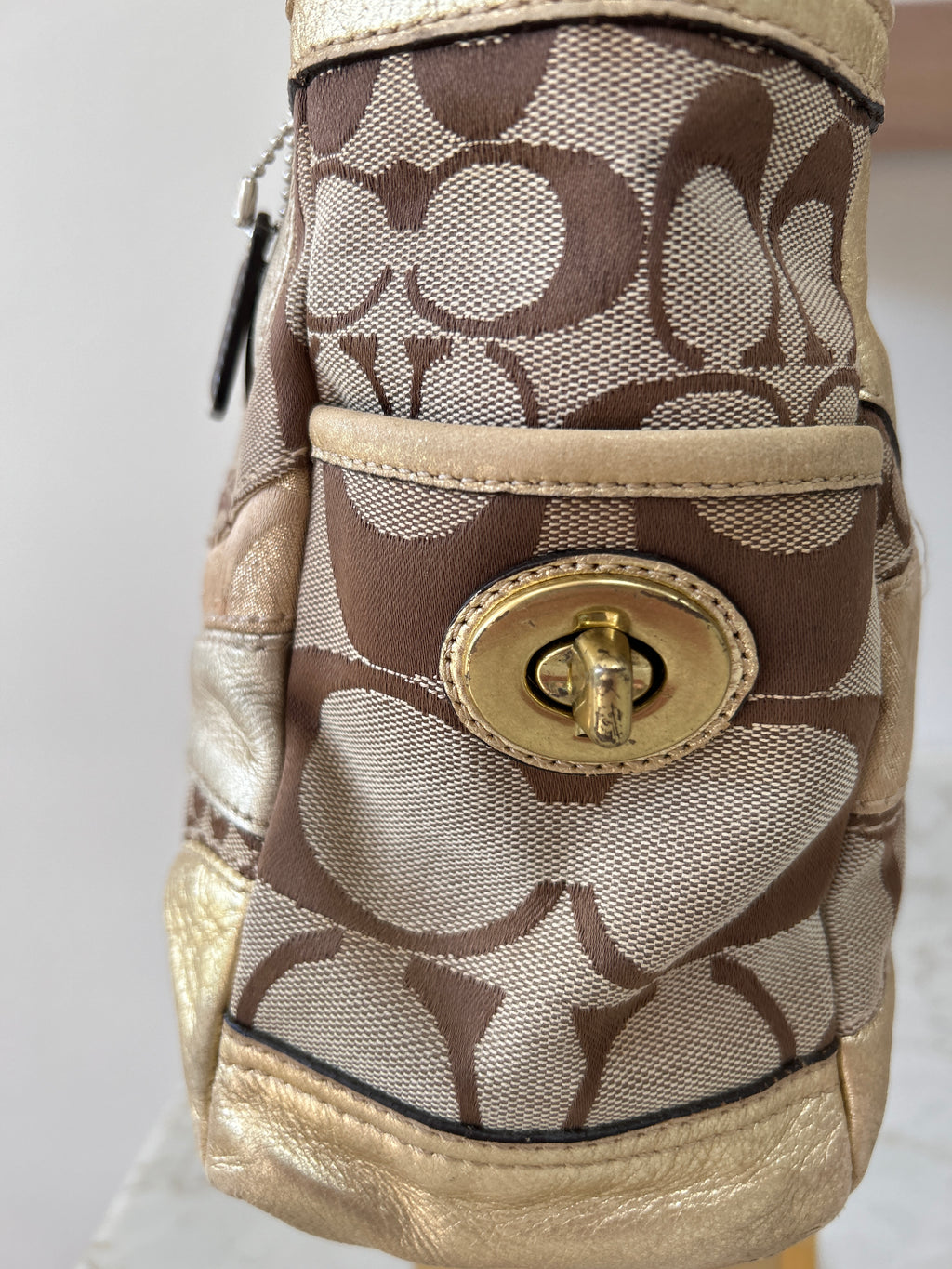 Vintage Coach gold patchwork shoulder bag