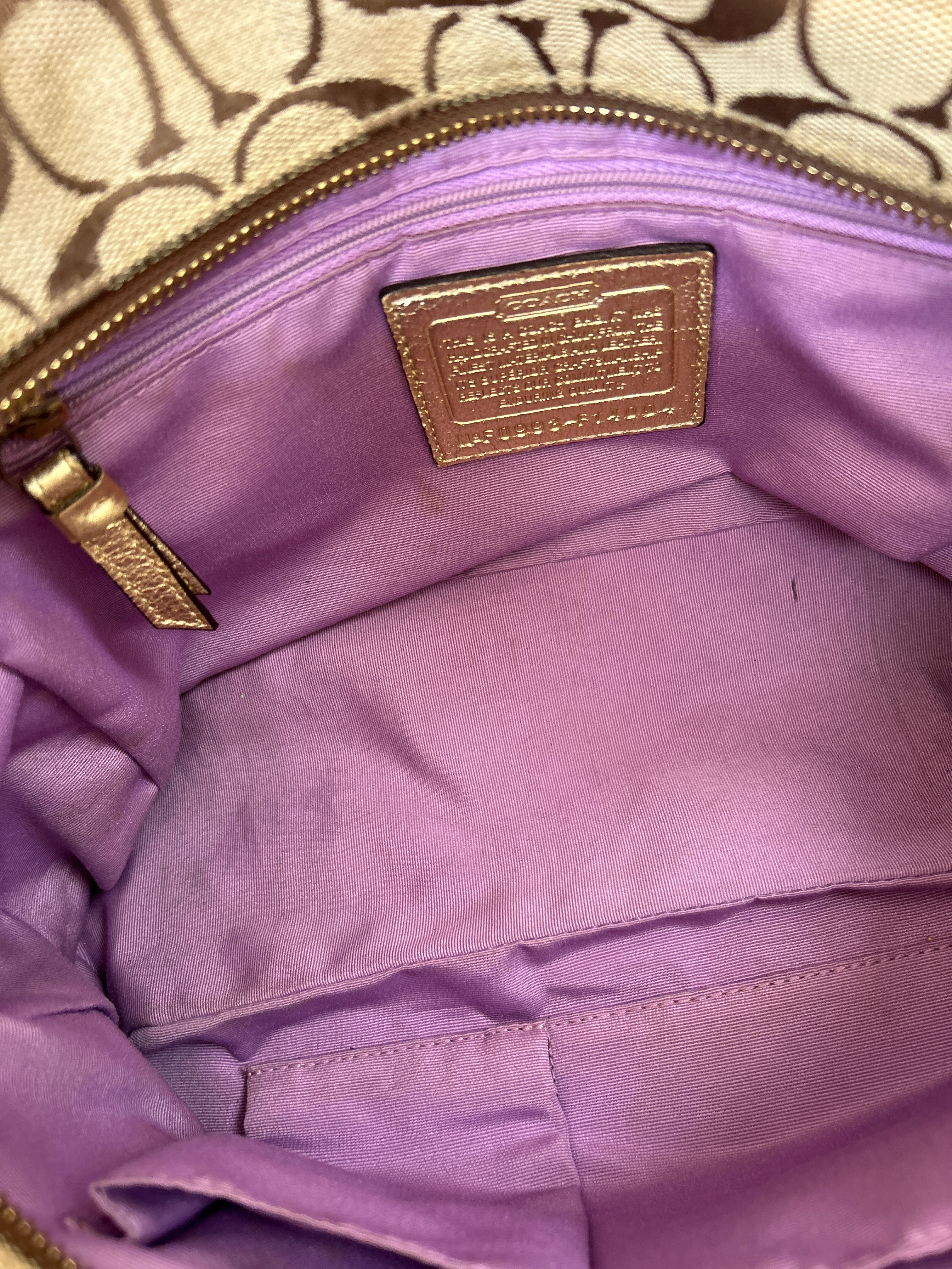 Vintage Coach gold patchwork shoulder bag