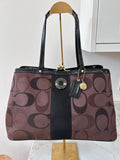 Vintage Coach dark brown kisslock shoulder bag