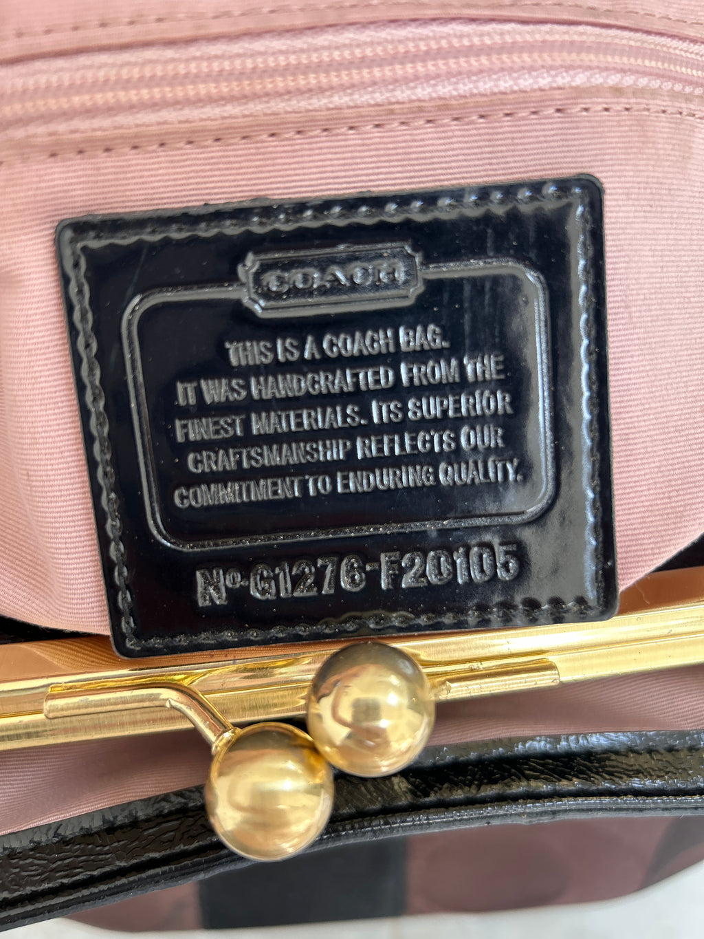 Vintage Coach dark brown kisslock shoulder bag