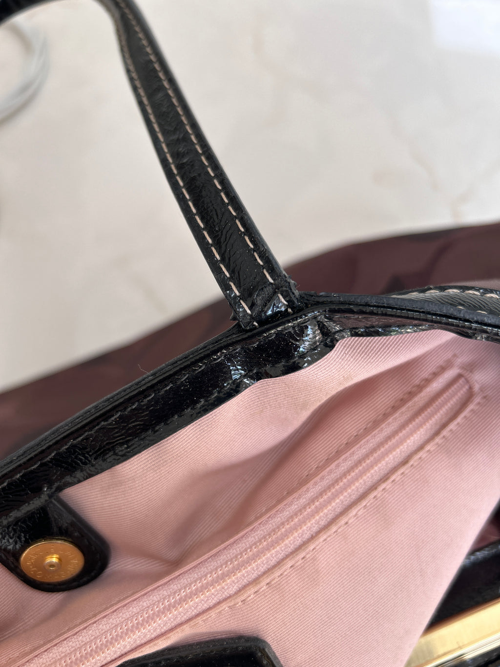 Vintage Coach dark brown kisslock shoulder bag