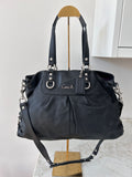 Vintage Coach black leather shoulder bag