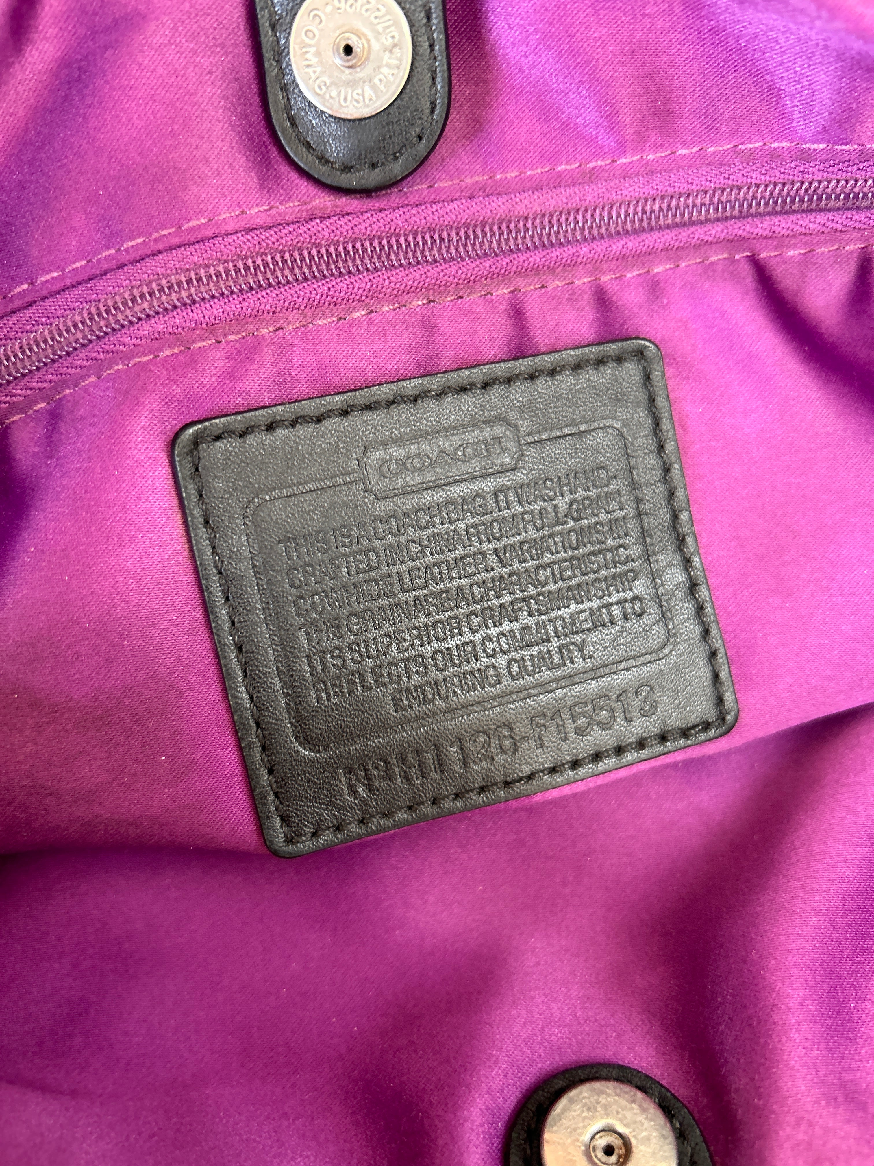 Vintage Coach black leather shoulder bag