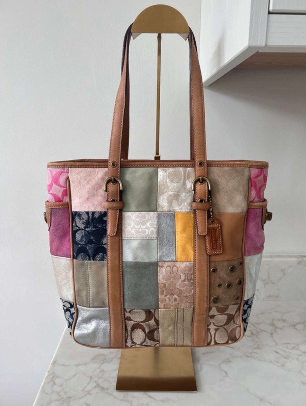 Vintage Coach 10001 patchwork shoulder bag