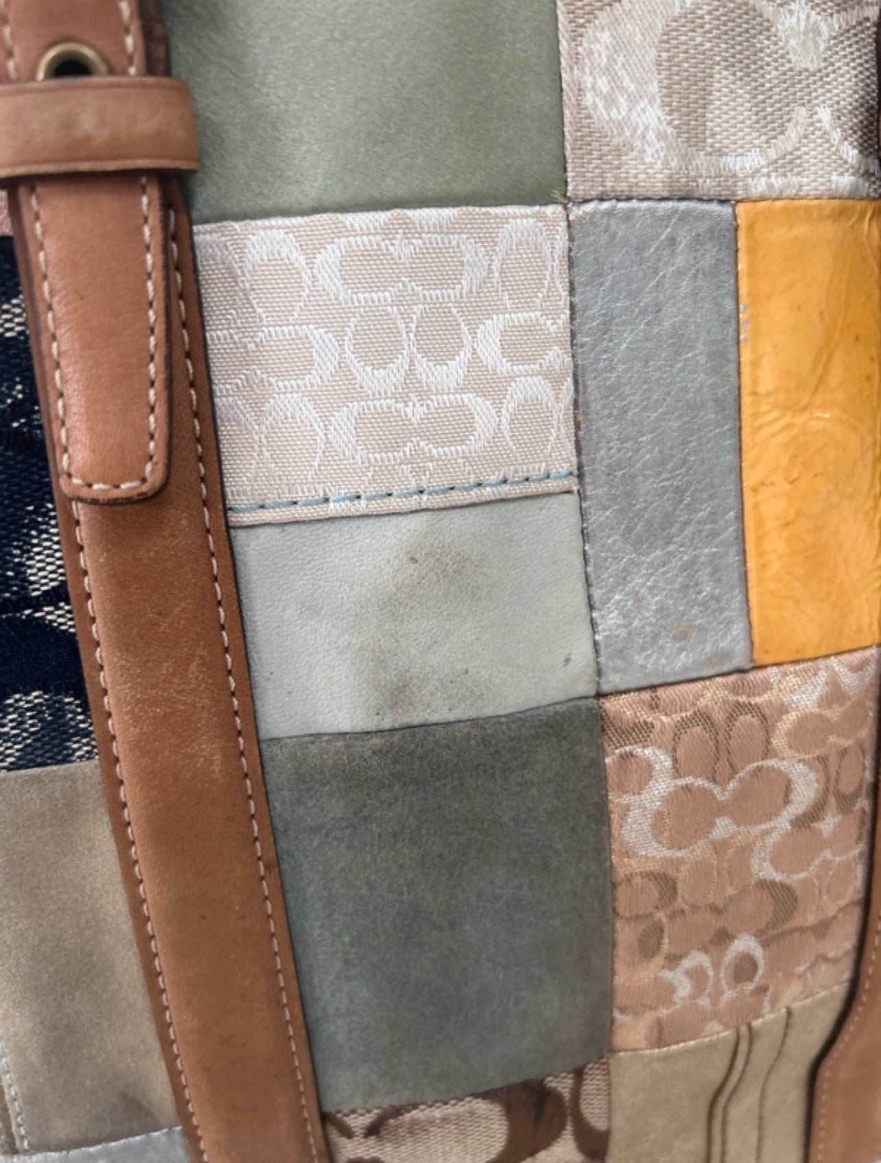 Vintage Coach 10001 patchwork shoulder bag