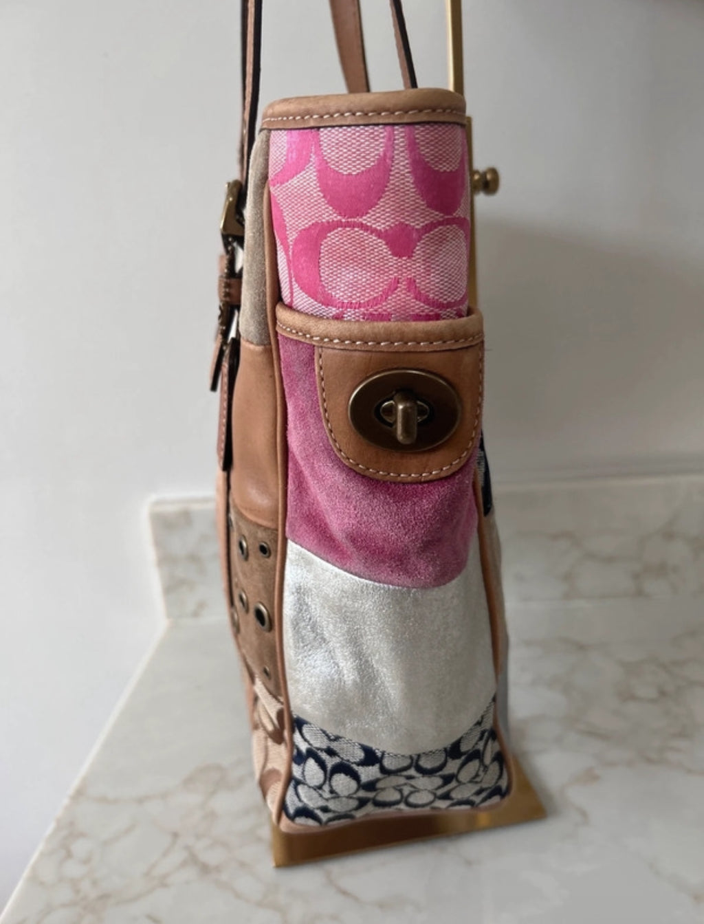 Vintage Coach 10001 patchwork shoulder bag