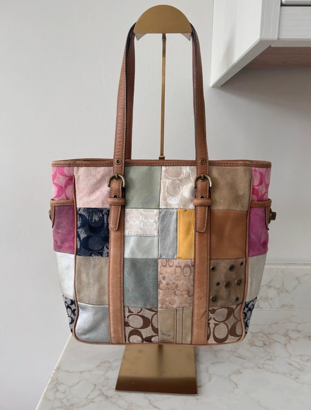 Vintage Coach 10001 patchwork shoulder bag