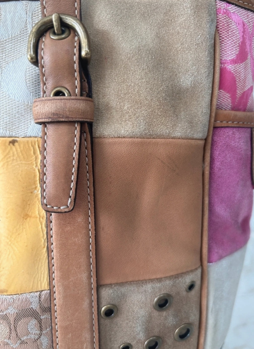 Vintage Coach 10001 patchwork shoulder bag