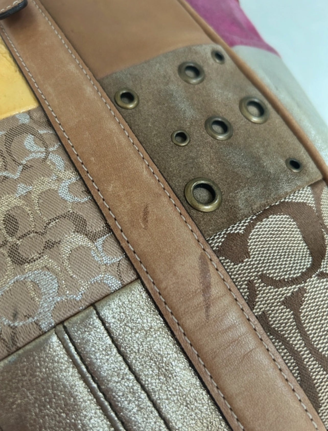Vintage Coach 10001 patchwork shoulder bag