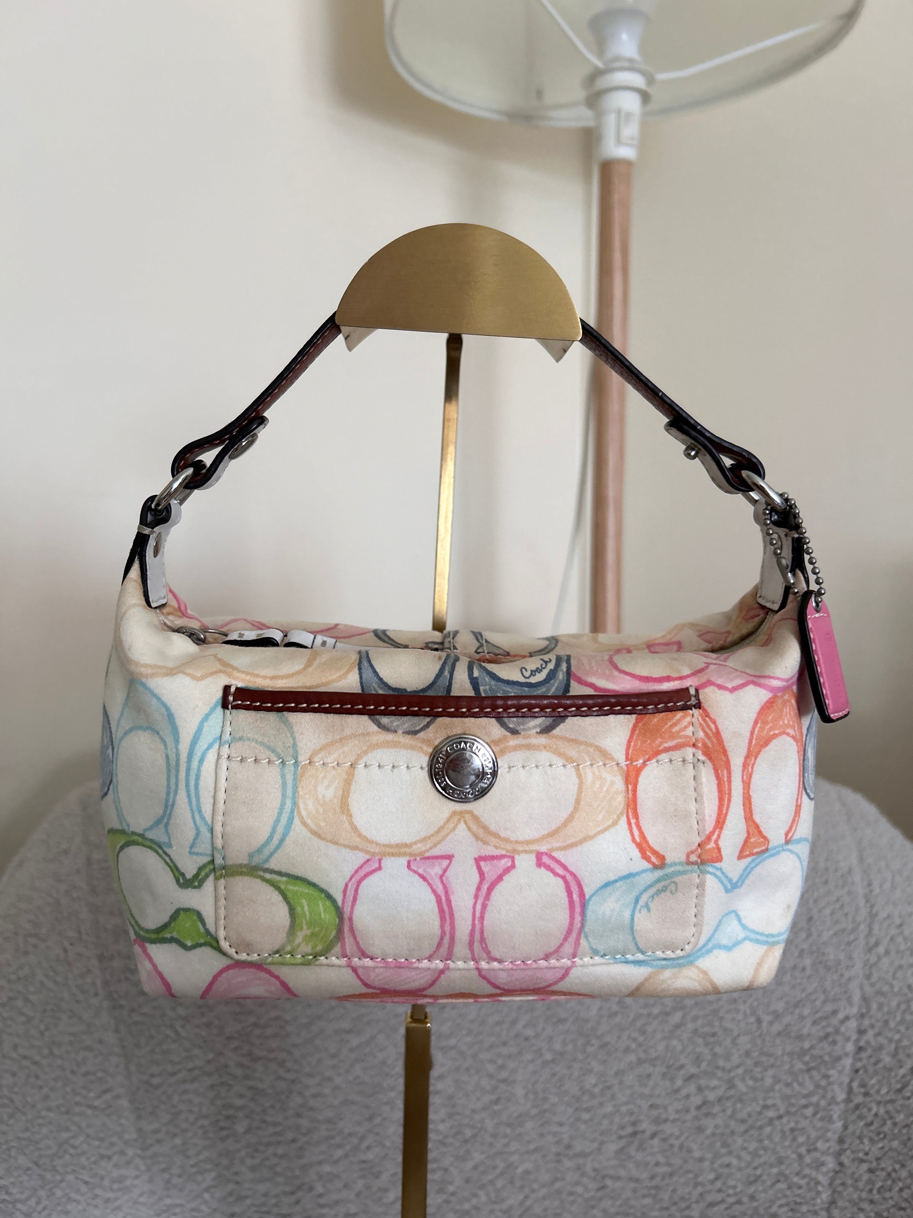Vintage Coach multicolour monogram mini handbag