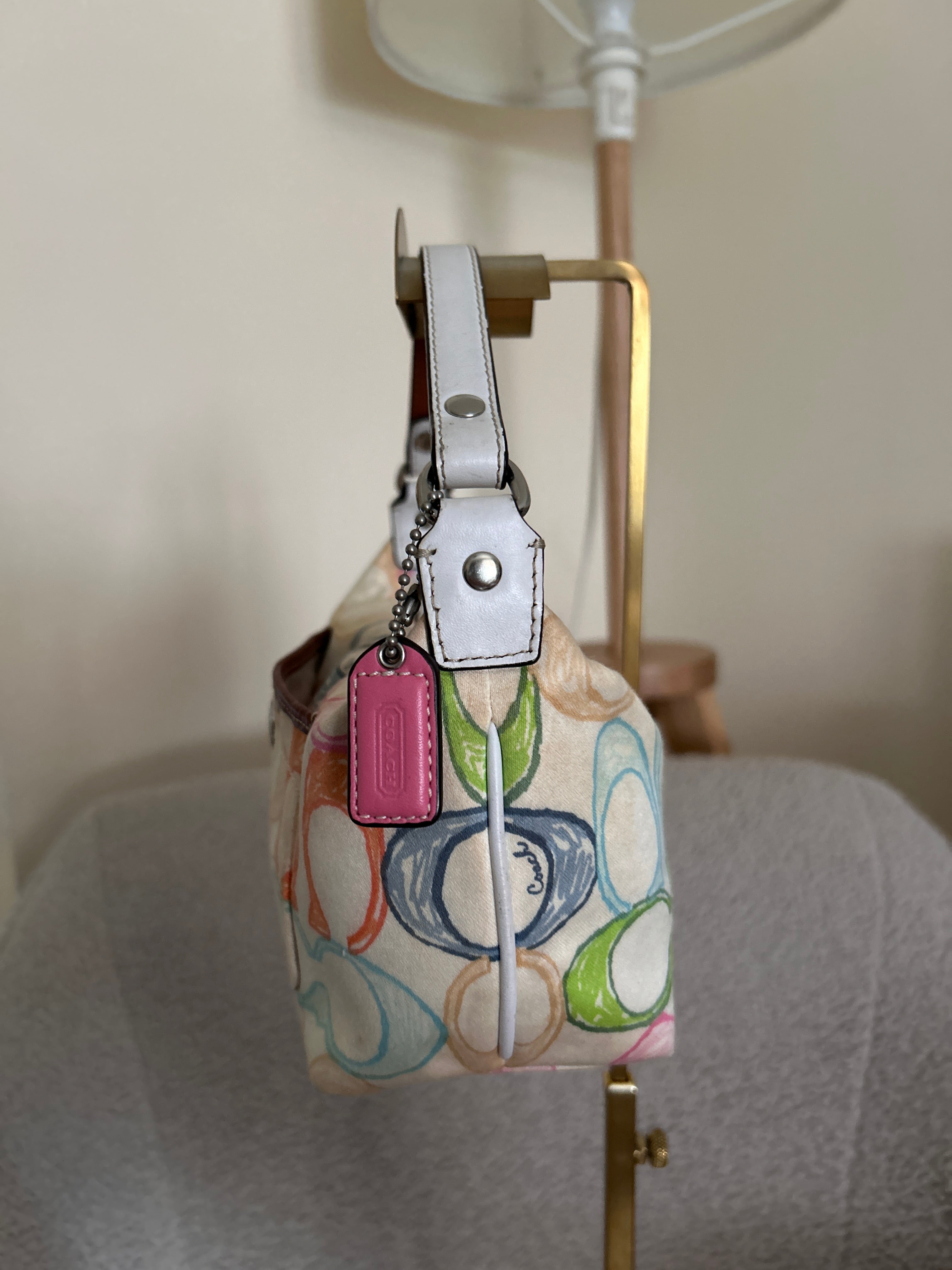 Vintage Coach multicolour monogram mini handbag