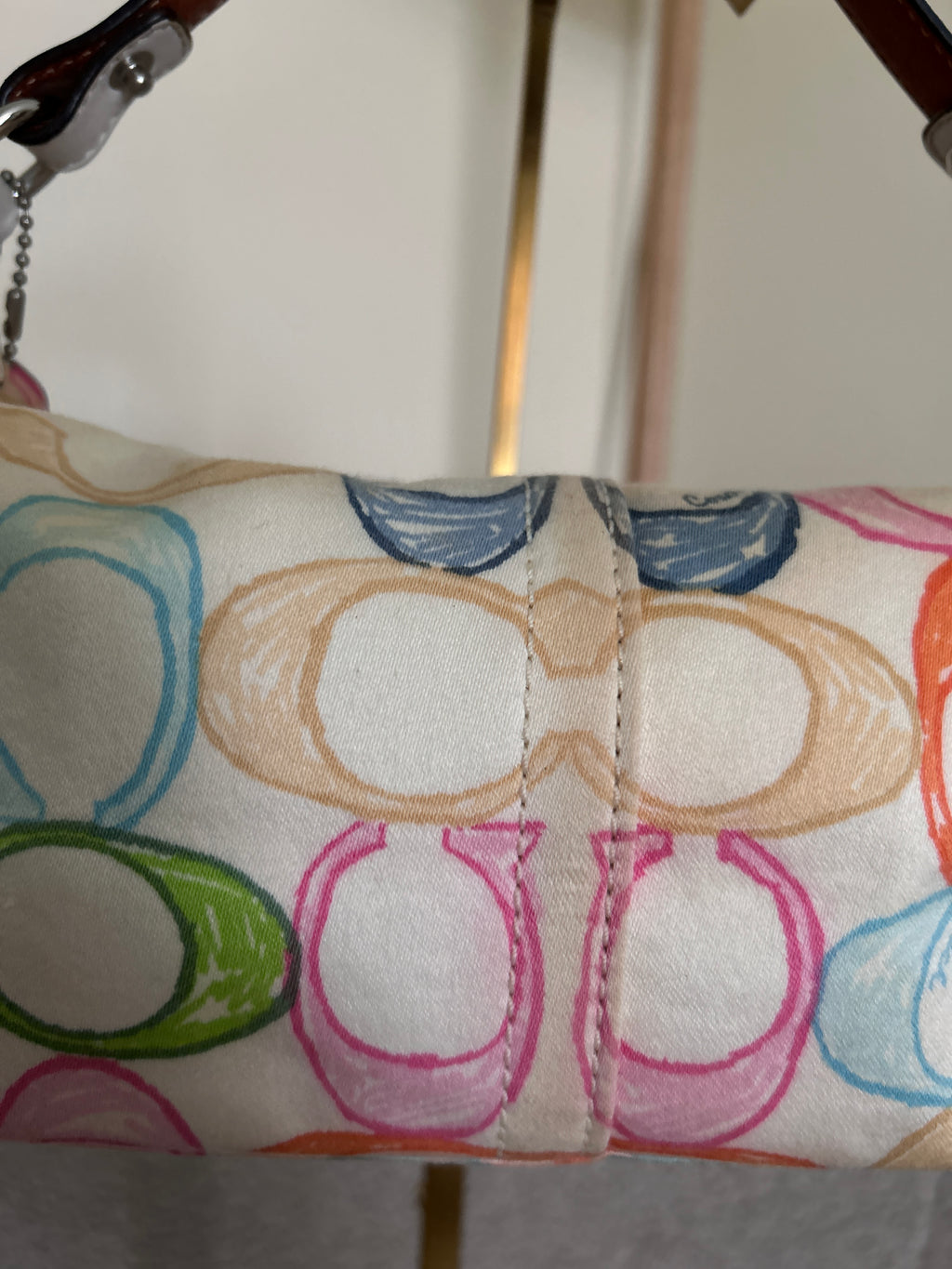 Vintage Coach multicolour monogram mini handbag