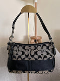 Vintage Coach black stripe shoulder bag