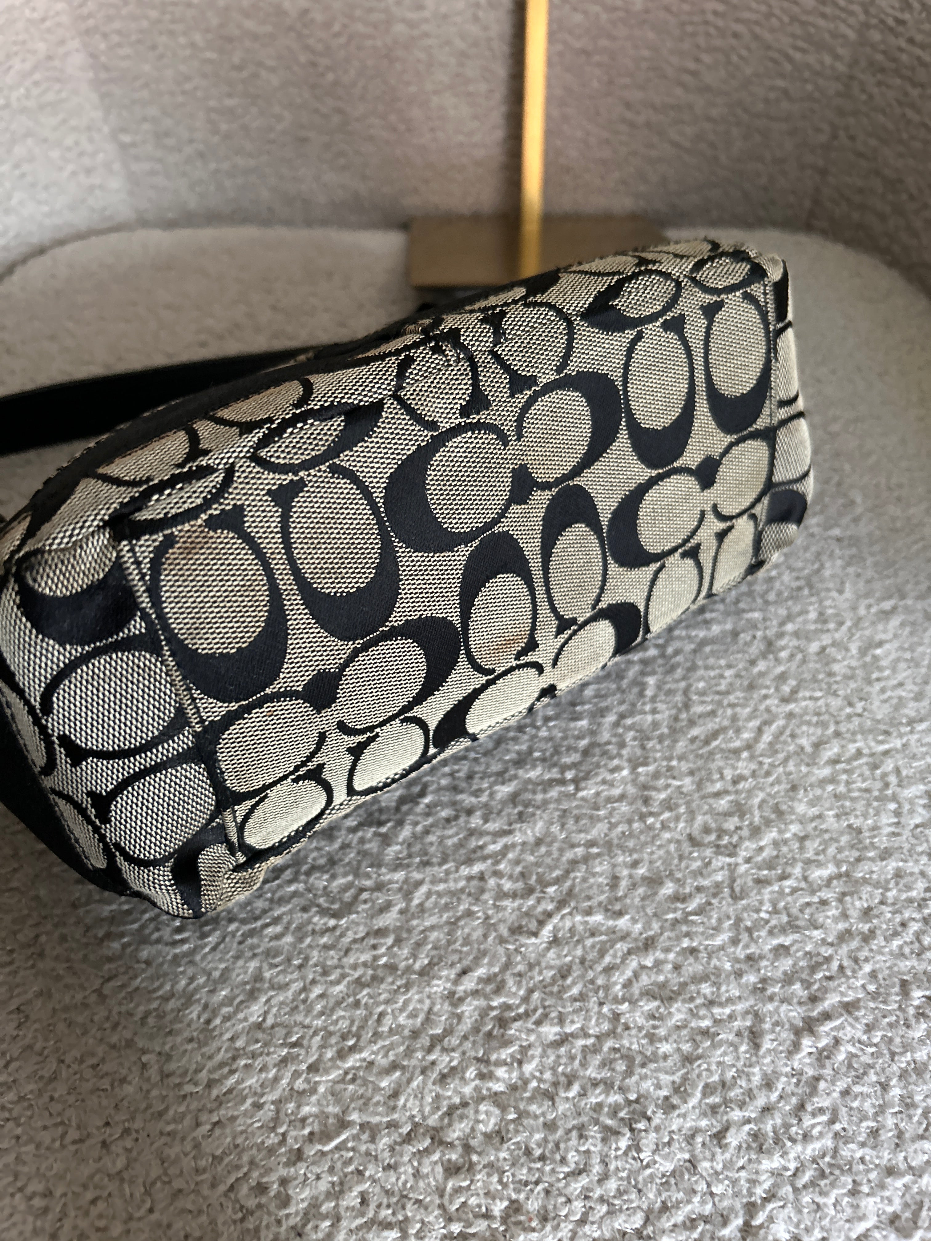 Vintage Coach black stripe shoulder bag