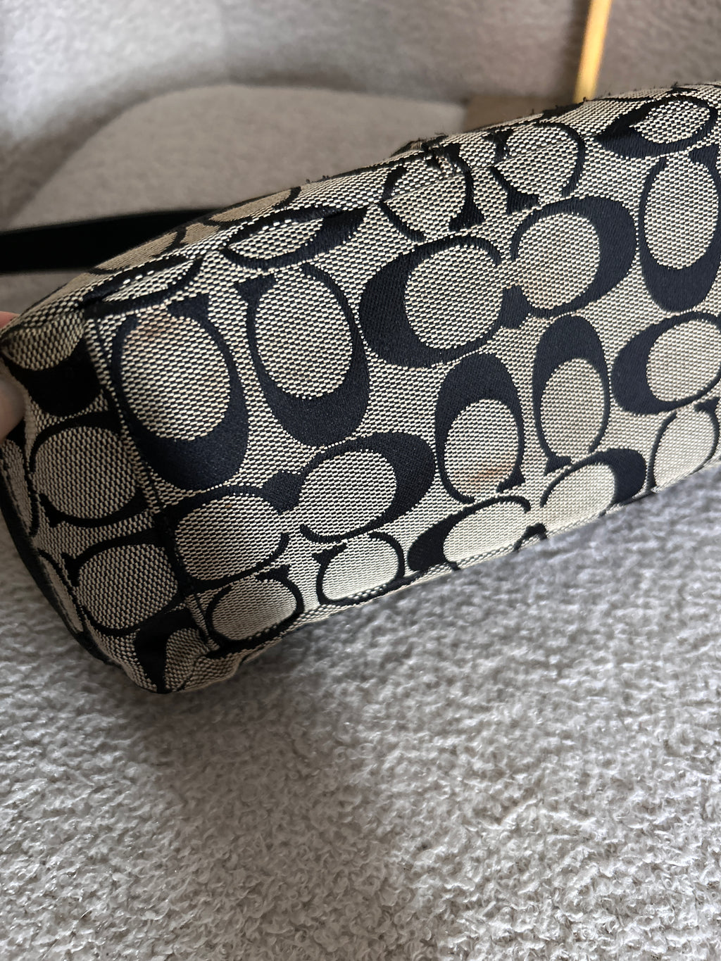 Vintage Coach black stripe shoulder bag