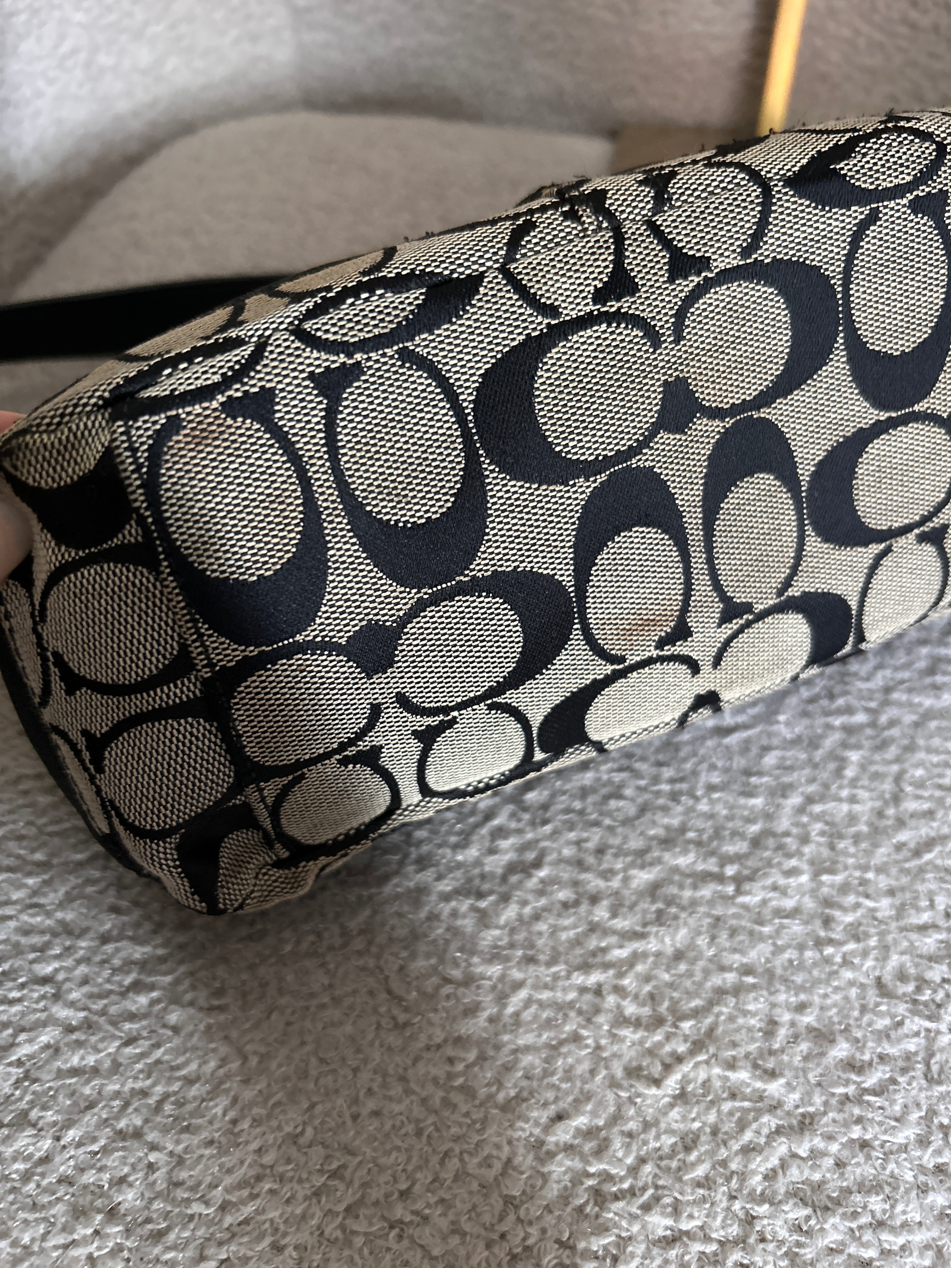 Vintage Coach black stripe shoulder bag