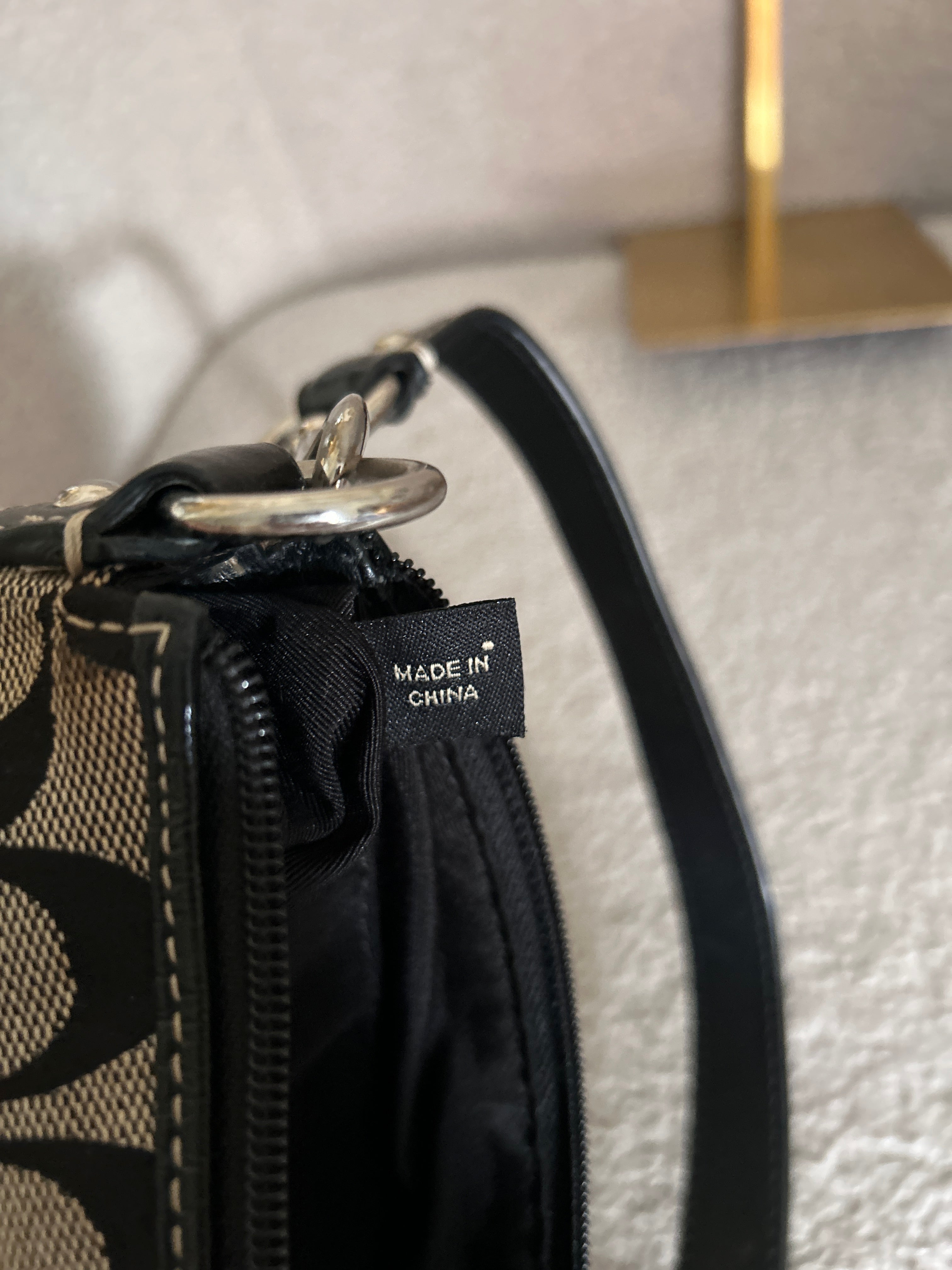 Vintage Coach black stripe shoulder bag