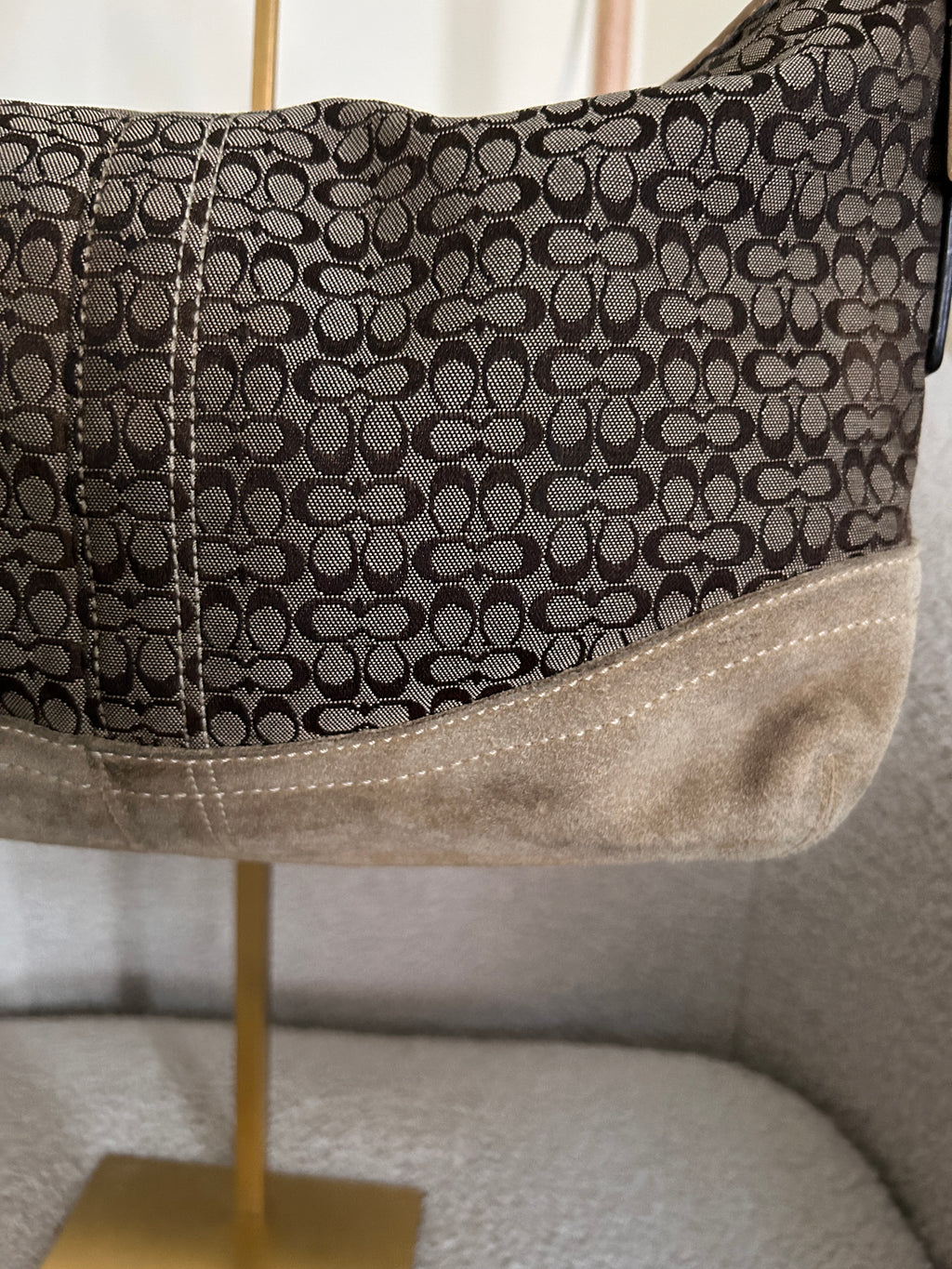 Vintage Coach signature monogram shoulder bag